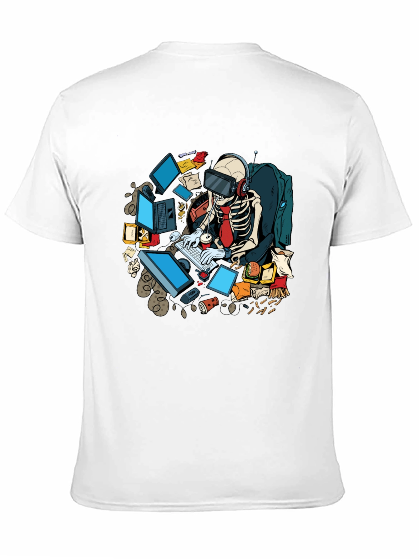 Skeleton Gamer T-Shirt - Funny Graphic Tee