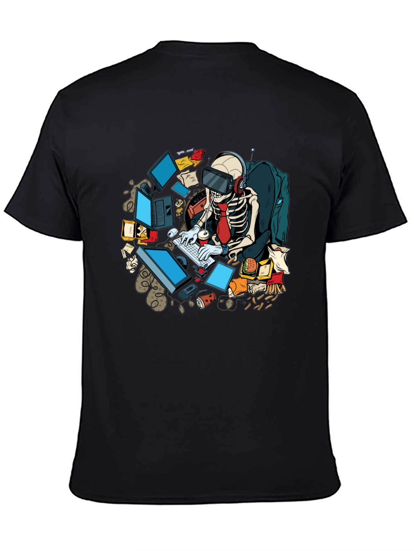 Skeleton Gamer T-Shirt - Funny Graphic Tee