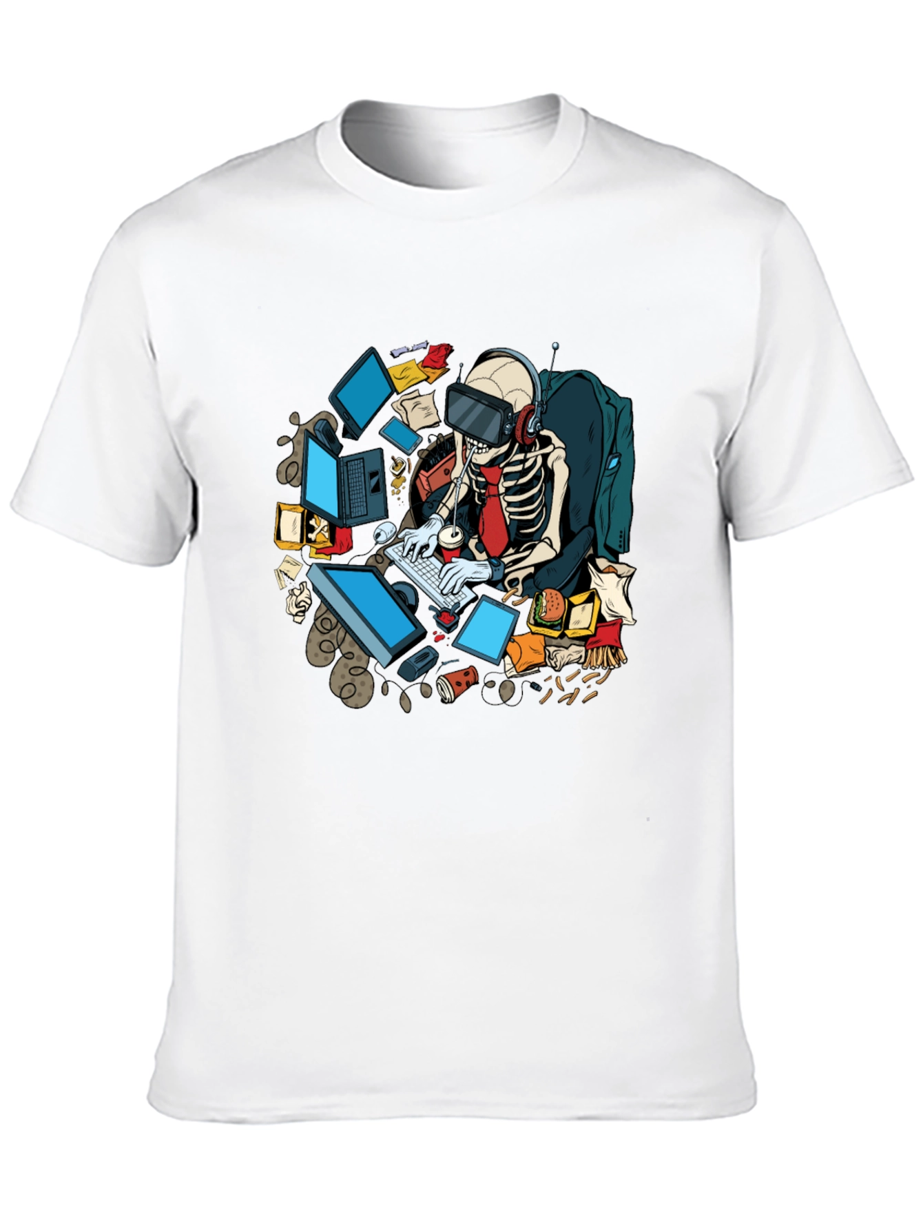Skeleton Gamer T-Shirt - Funny Graphic Tee