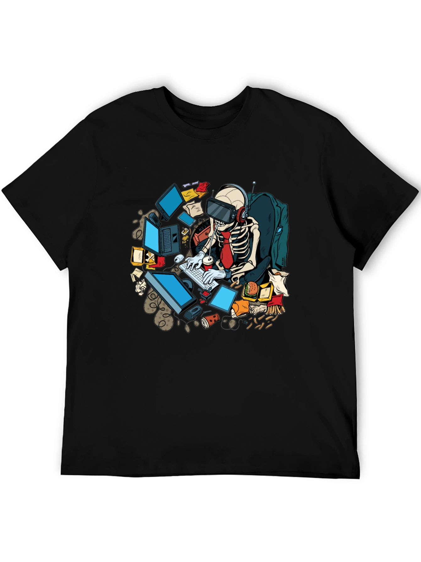 Skeleton Gamer T-Shirt - Funny Graphic Tee