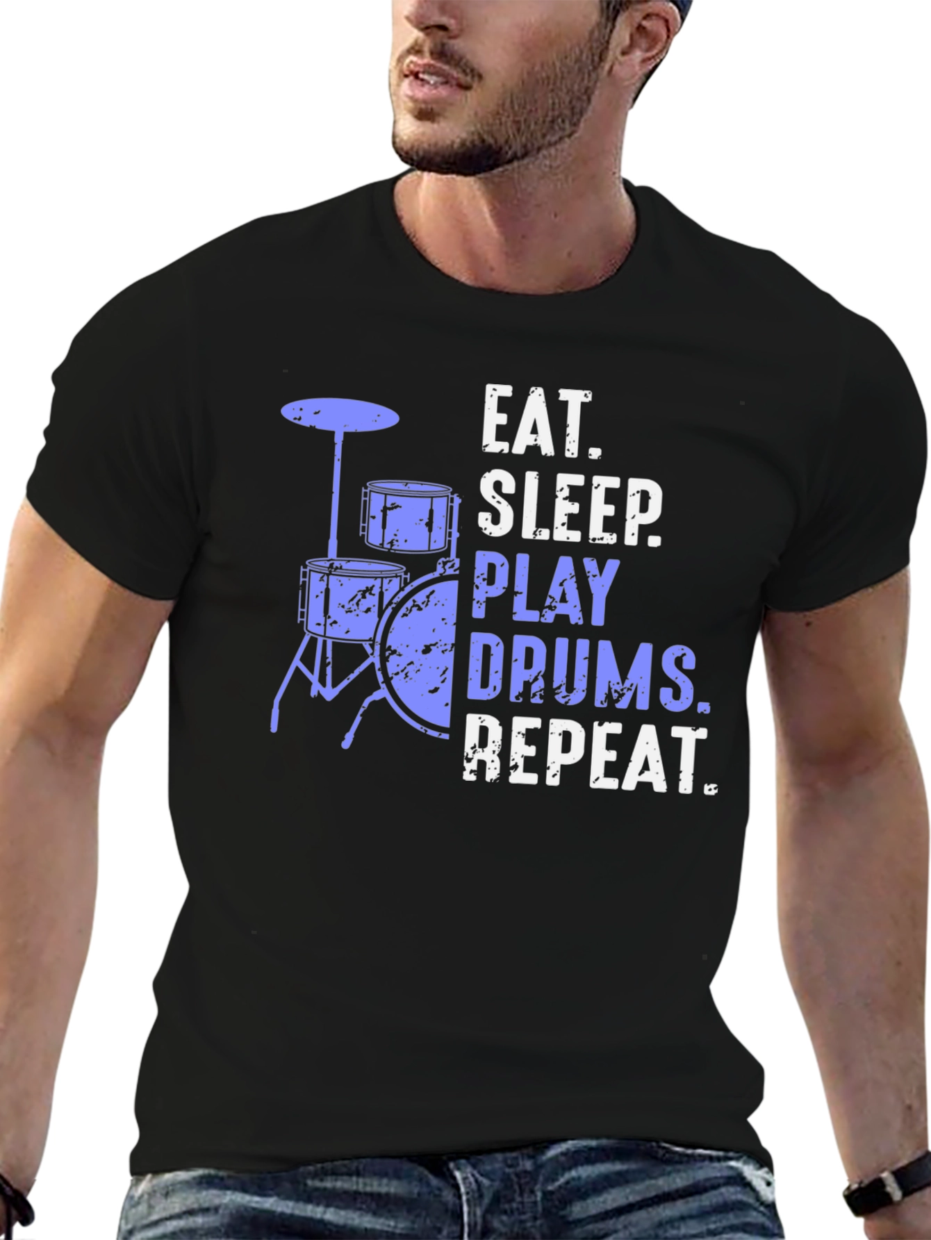 Eat Sleep Play Drums Repeat Graphic Tee