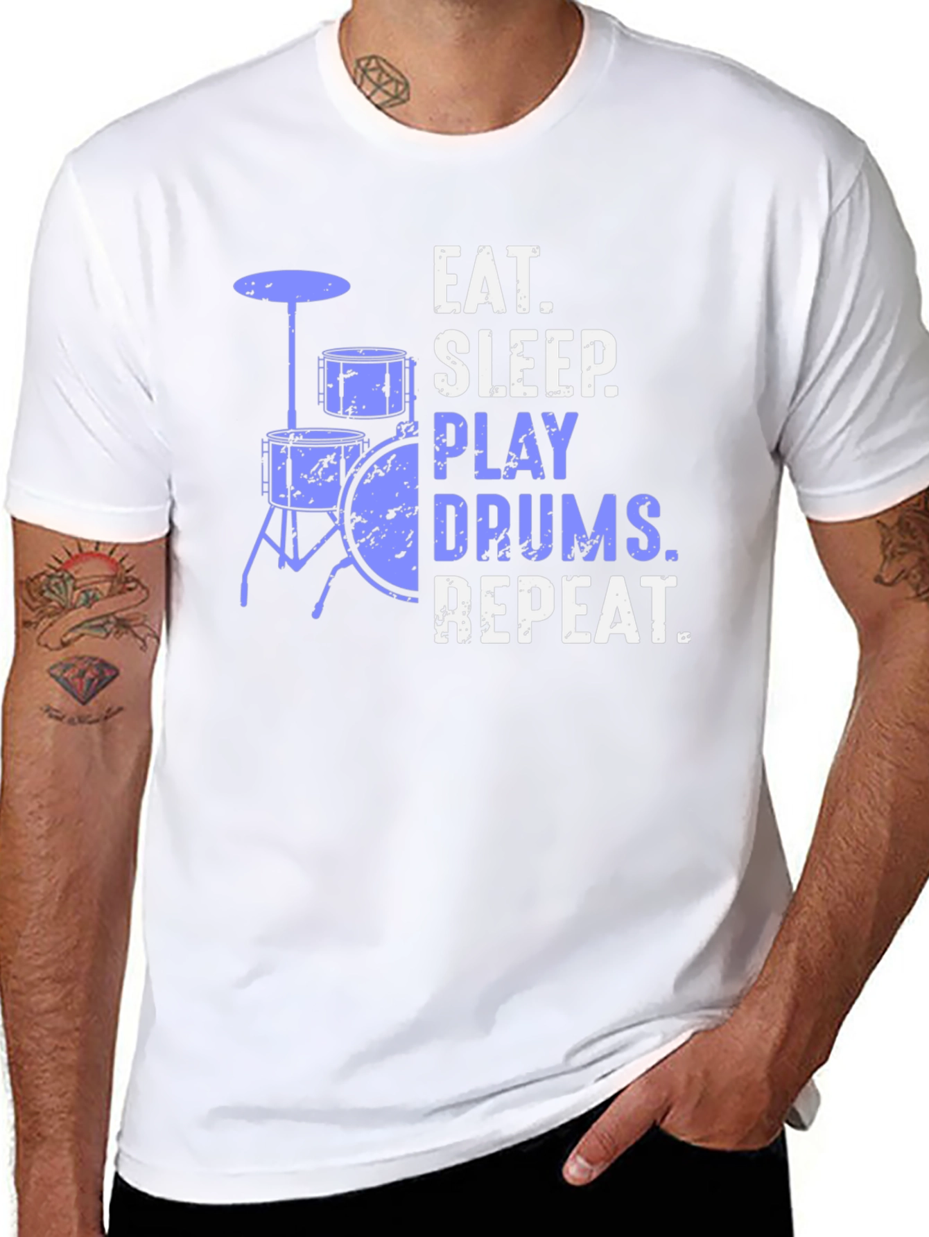 Eat Sleep Play Drums Repeat Graphic Tee