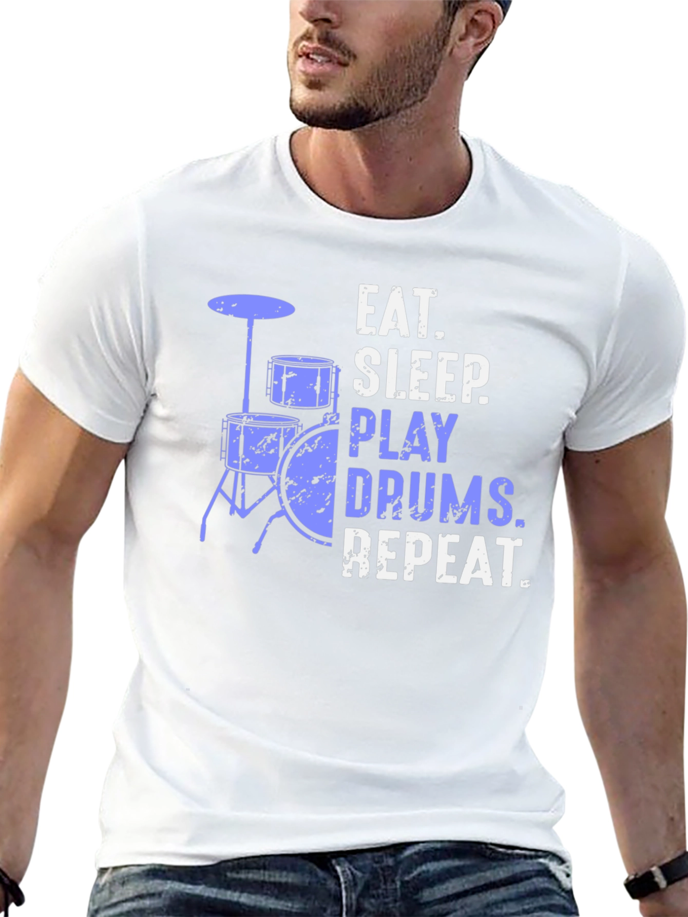 Eat Sleep Play Drums Repeat Graphic Tee