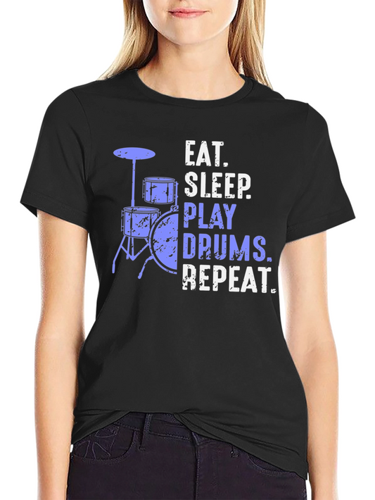 Eat Sleep Play Drums Repeat Graphic Tee