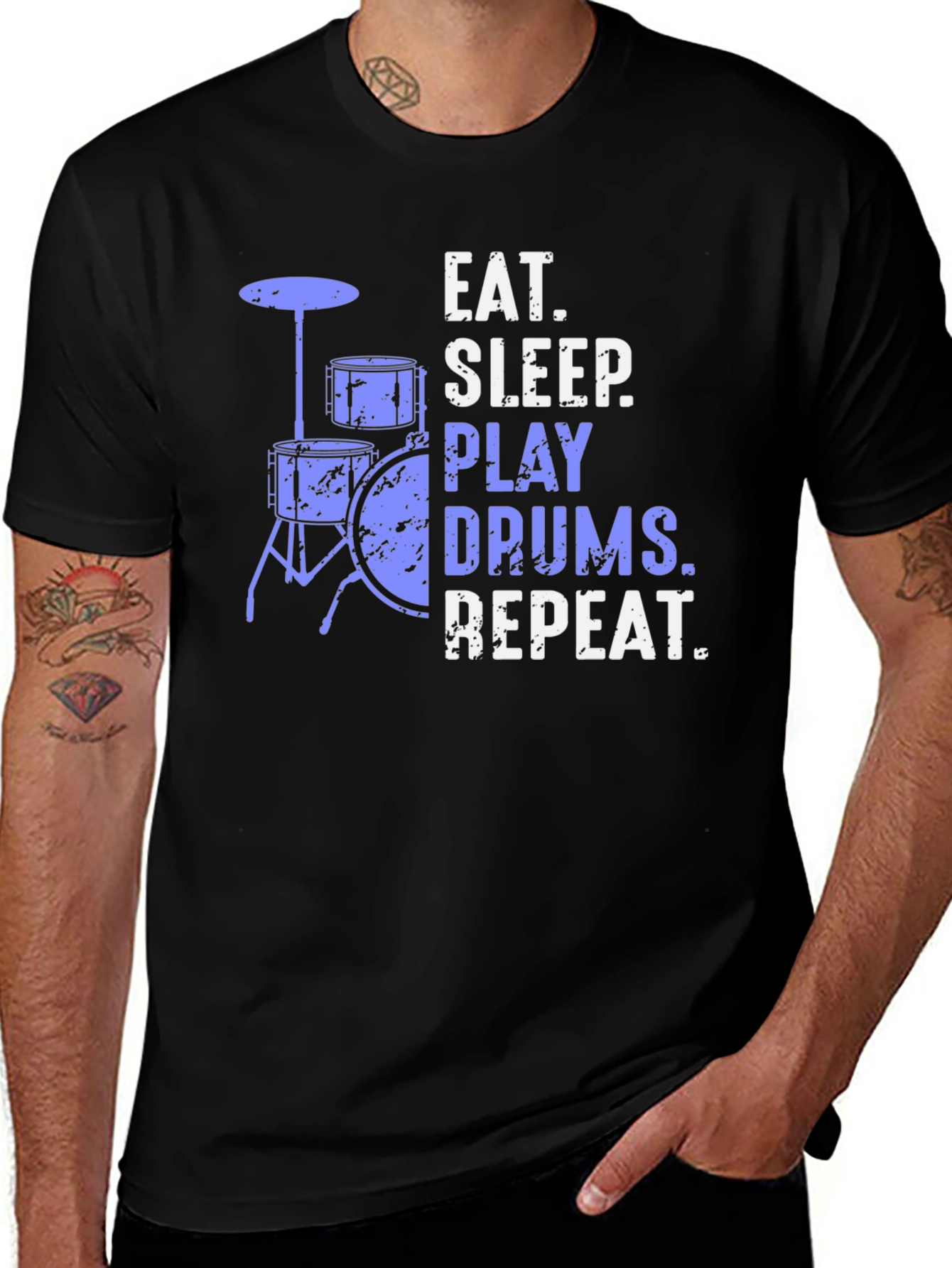Eat Sleep Play Drums Repeat Graphic Tee