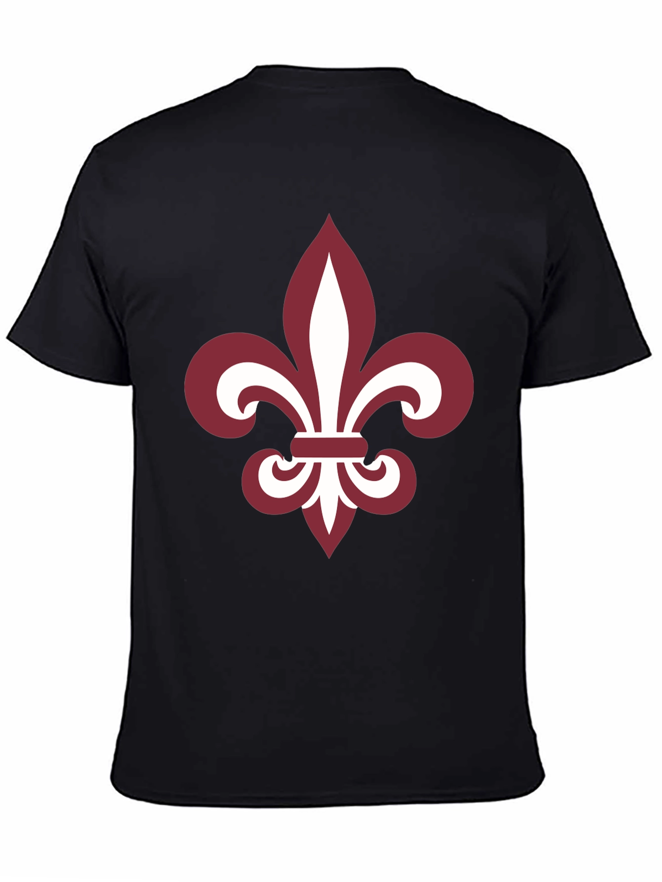 Fleur-de-Lis Graphic Tee - Black Cotton Blend Casual T-Shirt