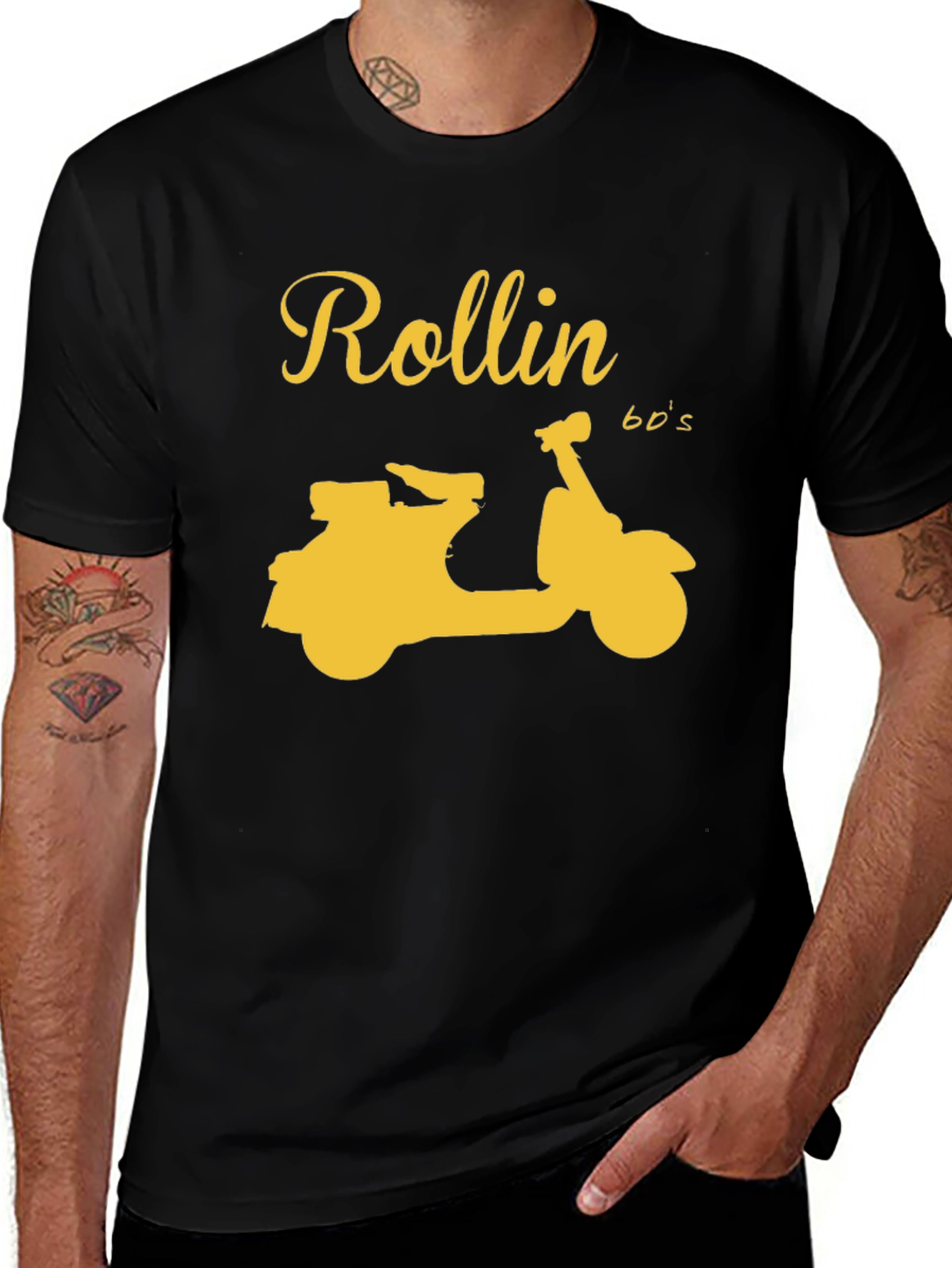 Rollin 60s Scooter Graphic T-Shirt - Black