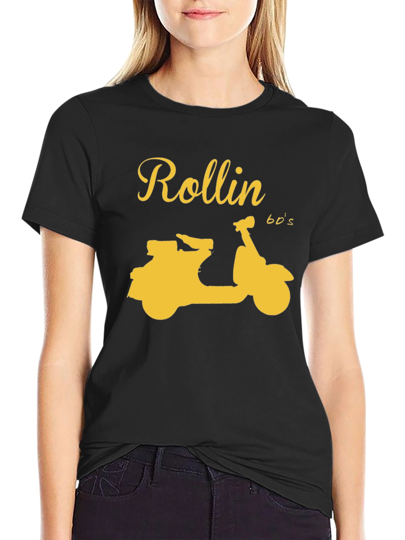 Rollin 60s Scooter Graphic T-Shirt - Black