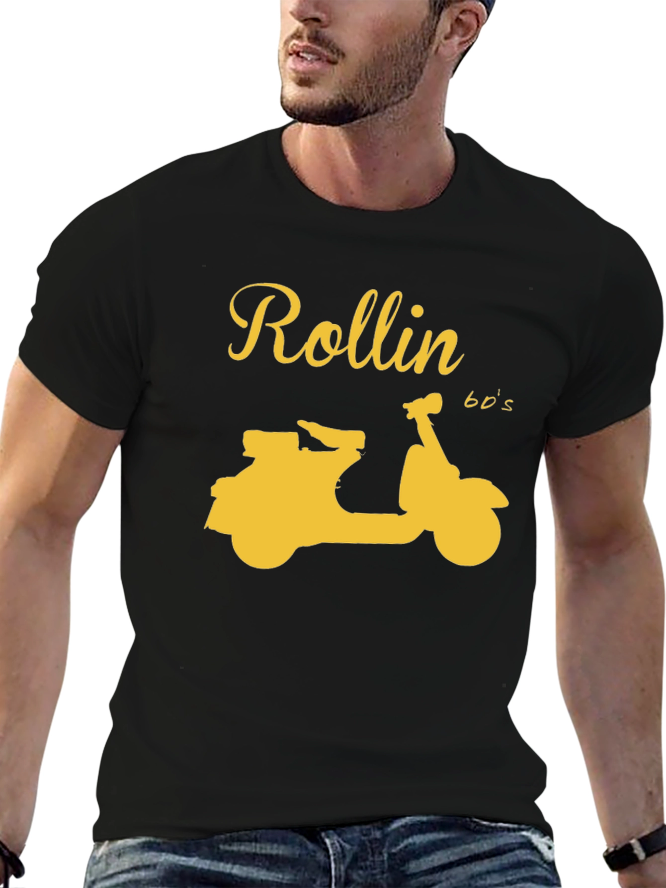 Rollin 60s Scooter Graphic T-Shirt - Black