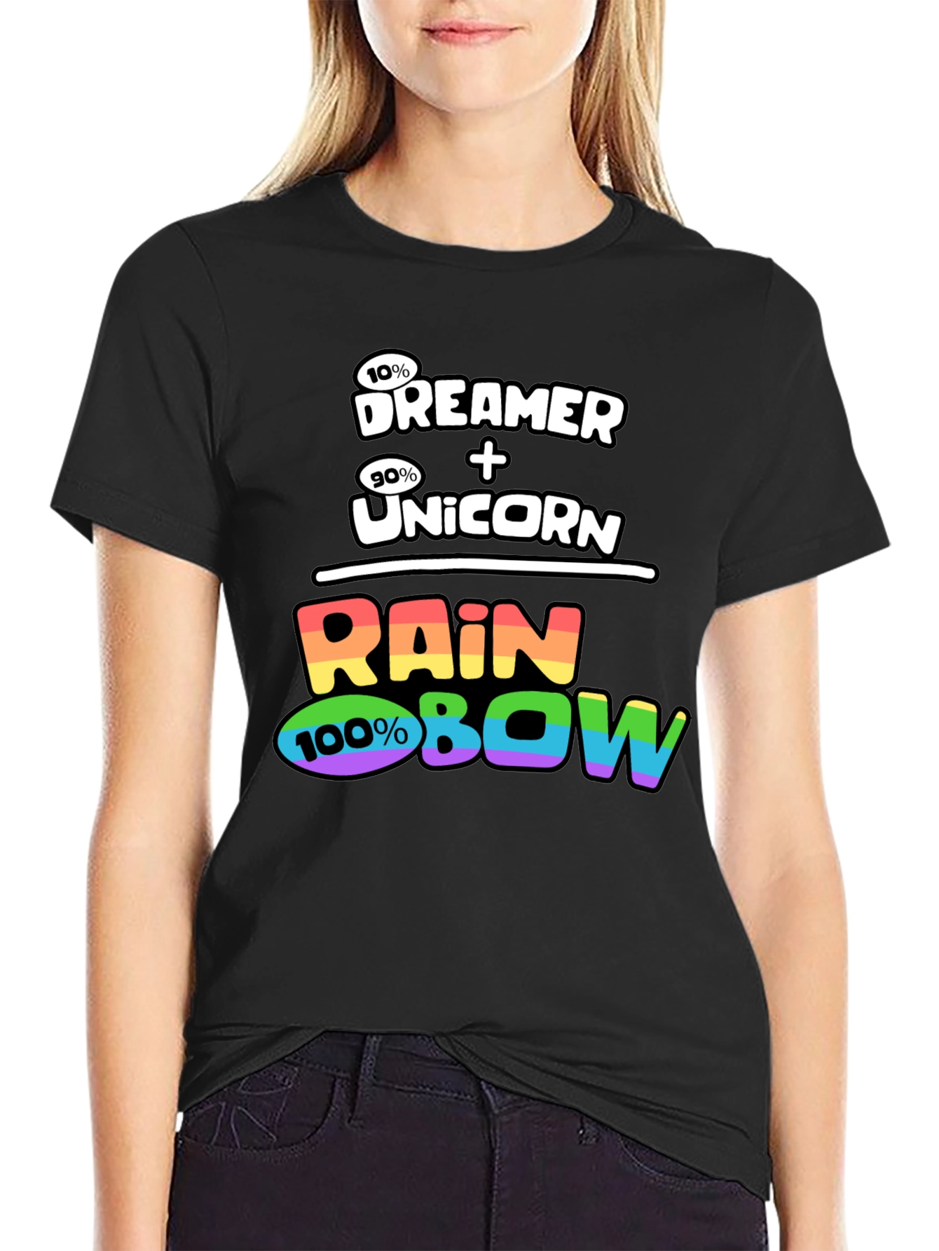Dreamer Unicorn Rainbow Graphic T-Shirt
