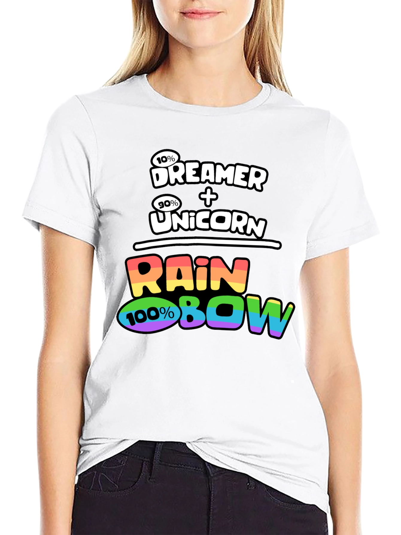 Dreamer Unicorn Rainbow Graphic T-Shirt