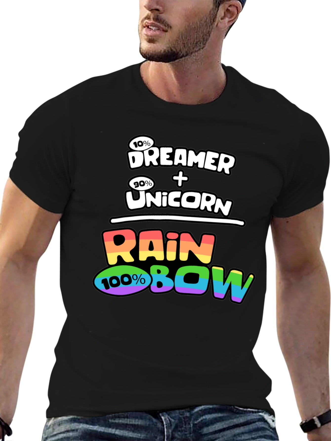 Dreamer Unicorn Rainbow Graphic T-Shirt