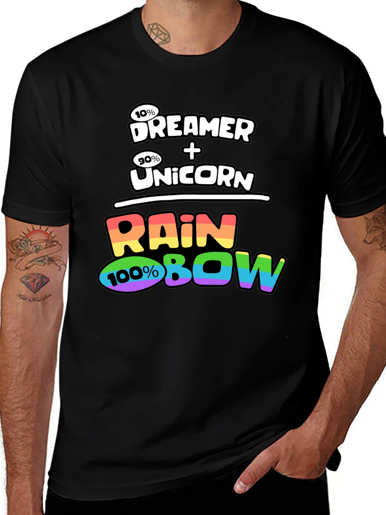 Dreamer Unicorn Rainbow Graphic T-Shirt
