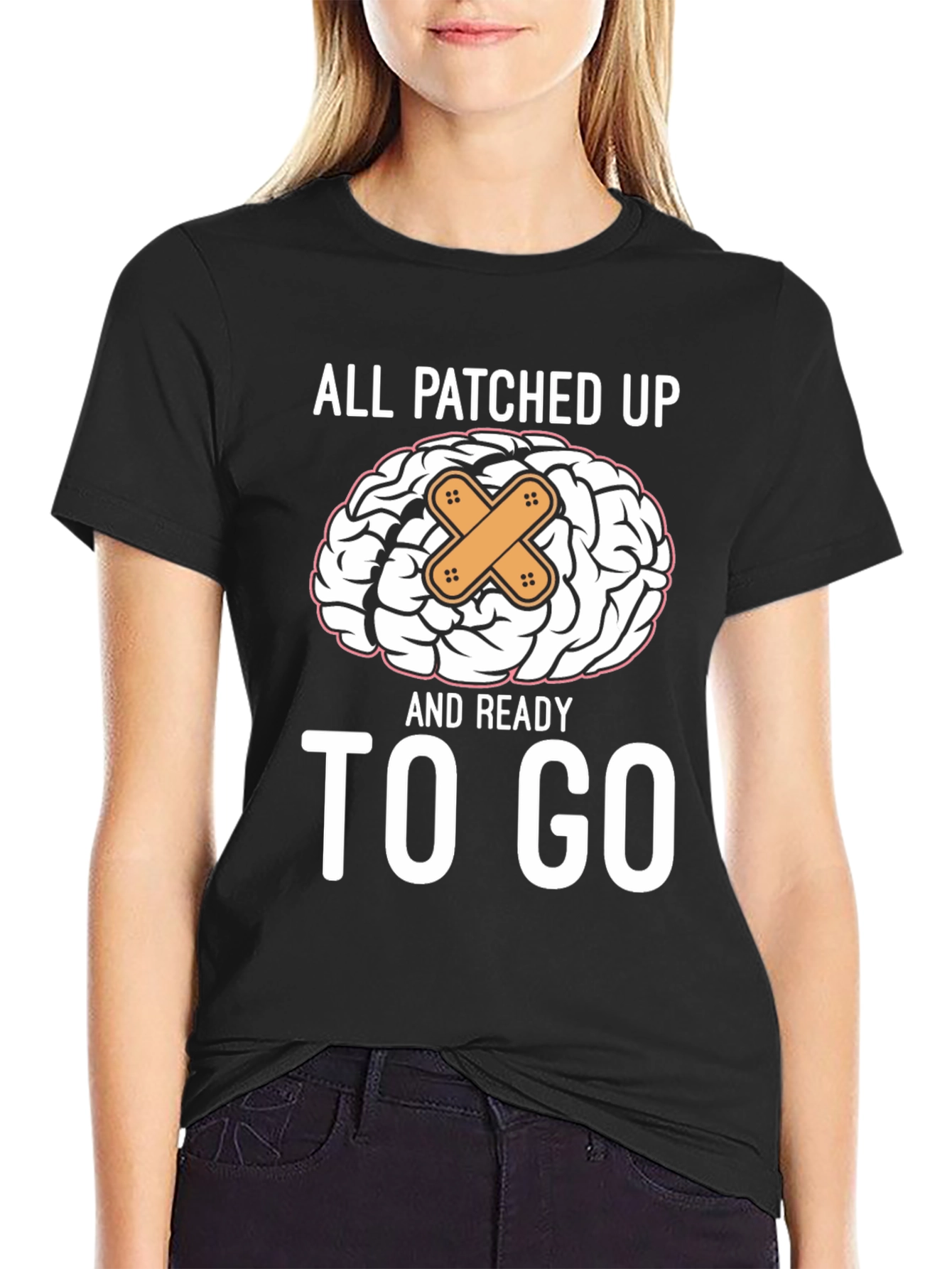 Patched Up Brain T-Shirt - Ready to Go!