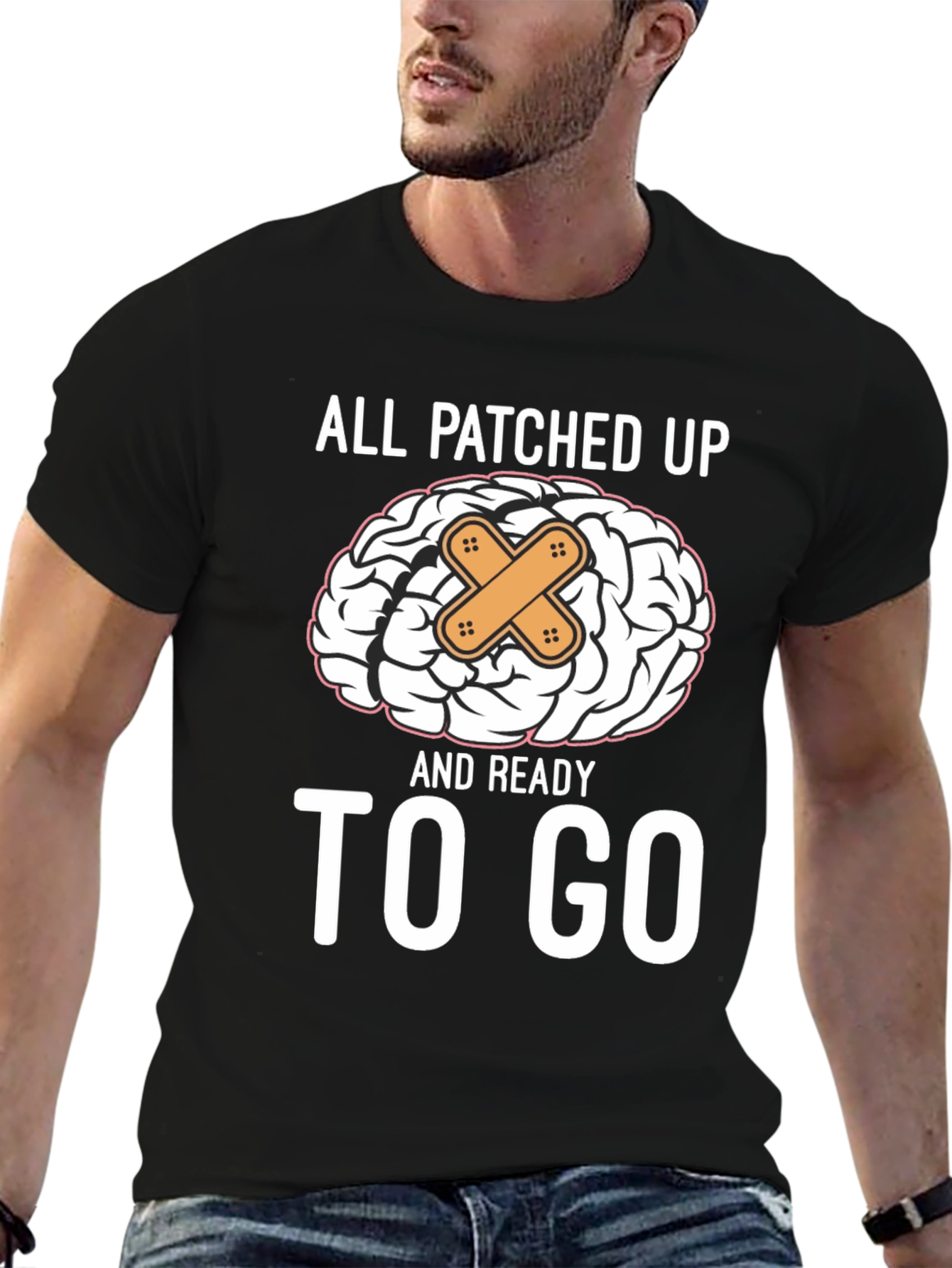 Patched Up Brain T-Shirt - Ready to Go!