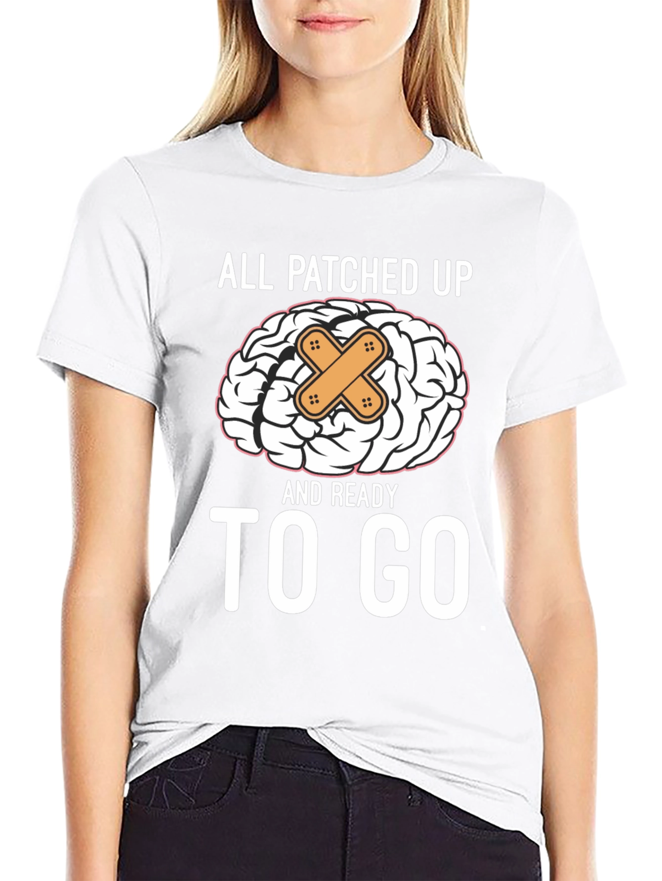 Patched Up Brain T-Shirt - Ready to Go!