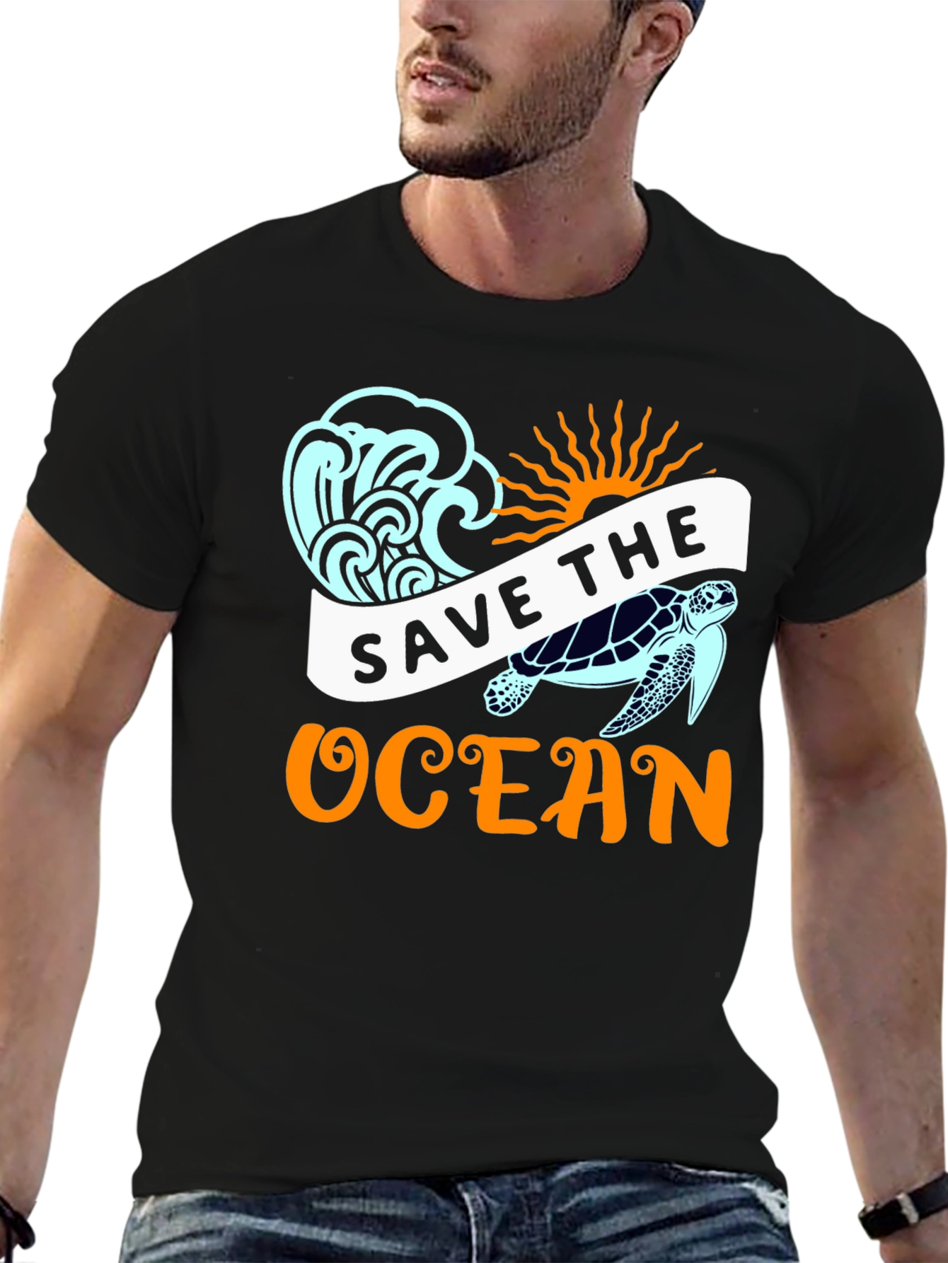 Save the Ocean Graphic Tee - Black