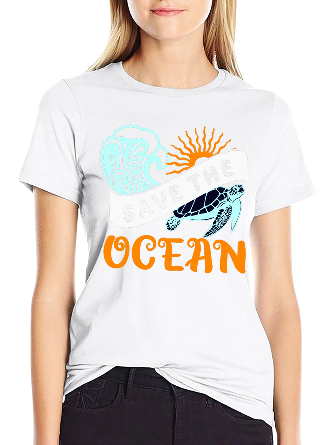 Save the Ocean Graphic Tee - Black