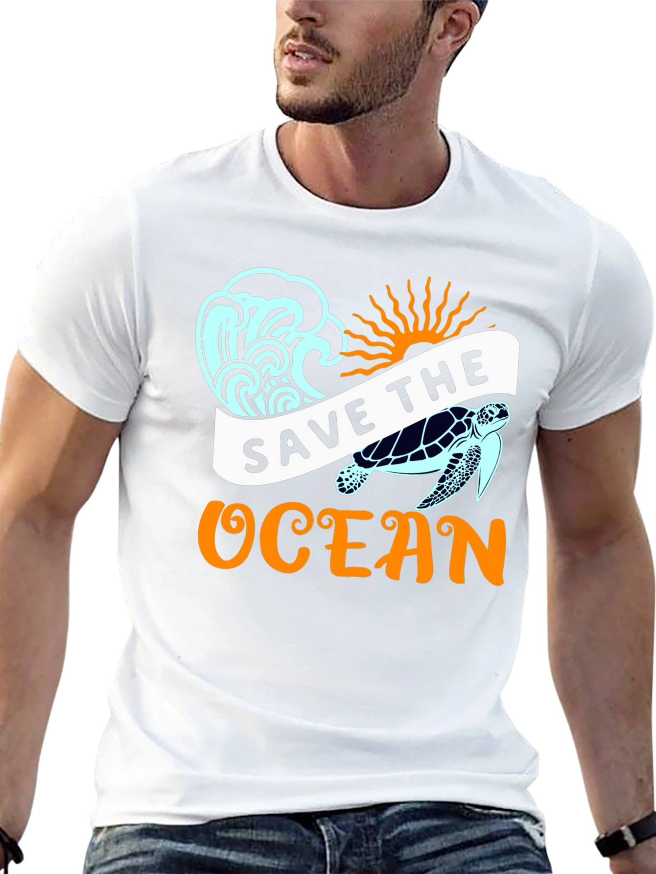 Save the Ocean Graphic Tee - Black