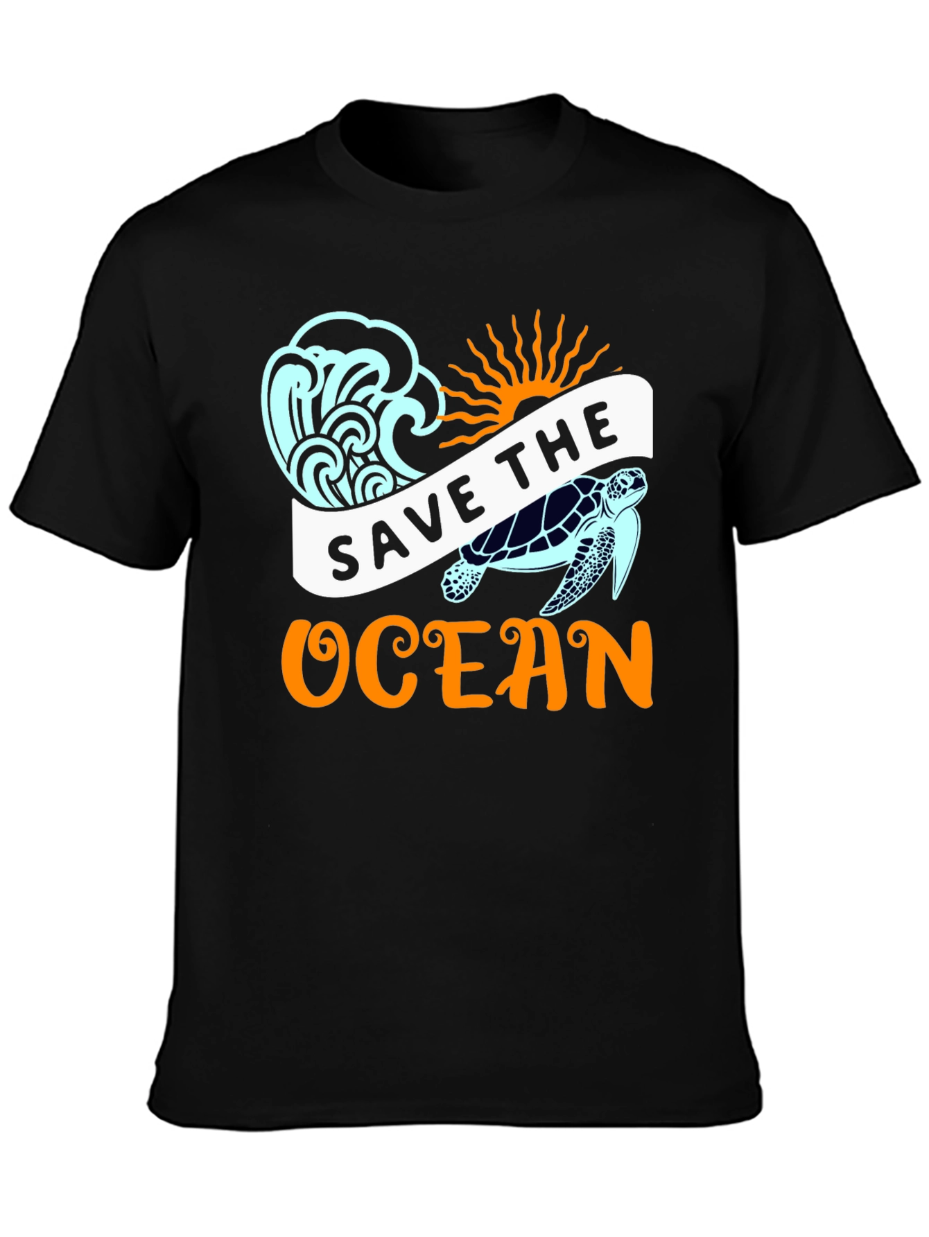 Save the Ocean Graphic Tee - Black