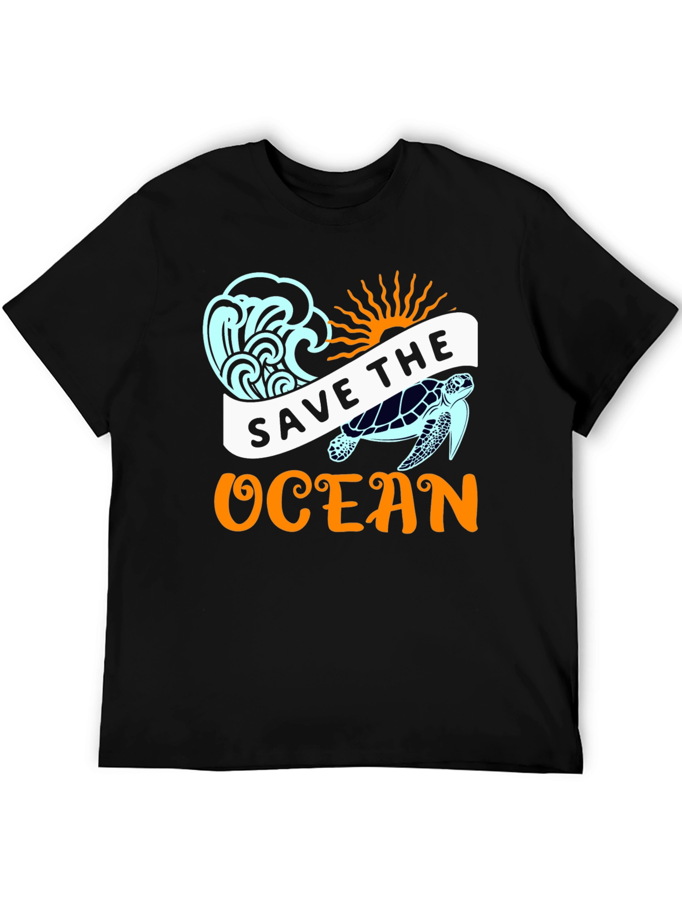Save the Ocean Graphic Tee - Black