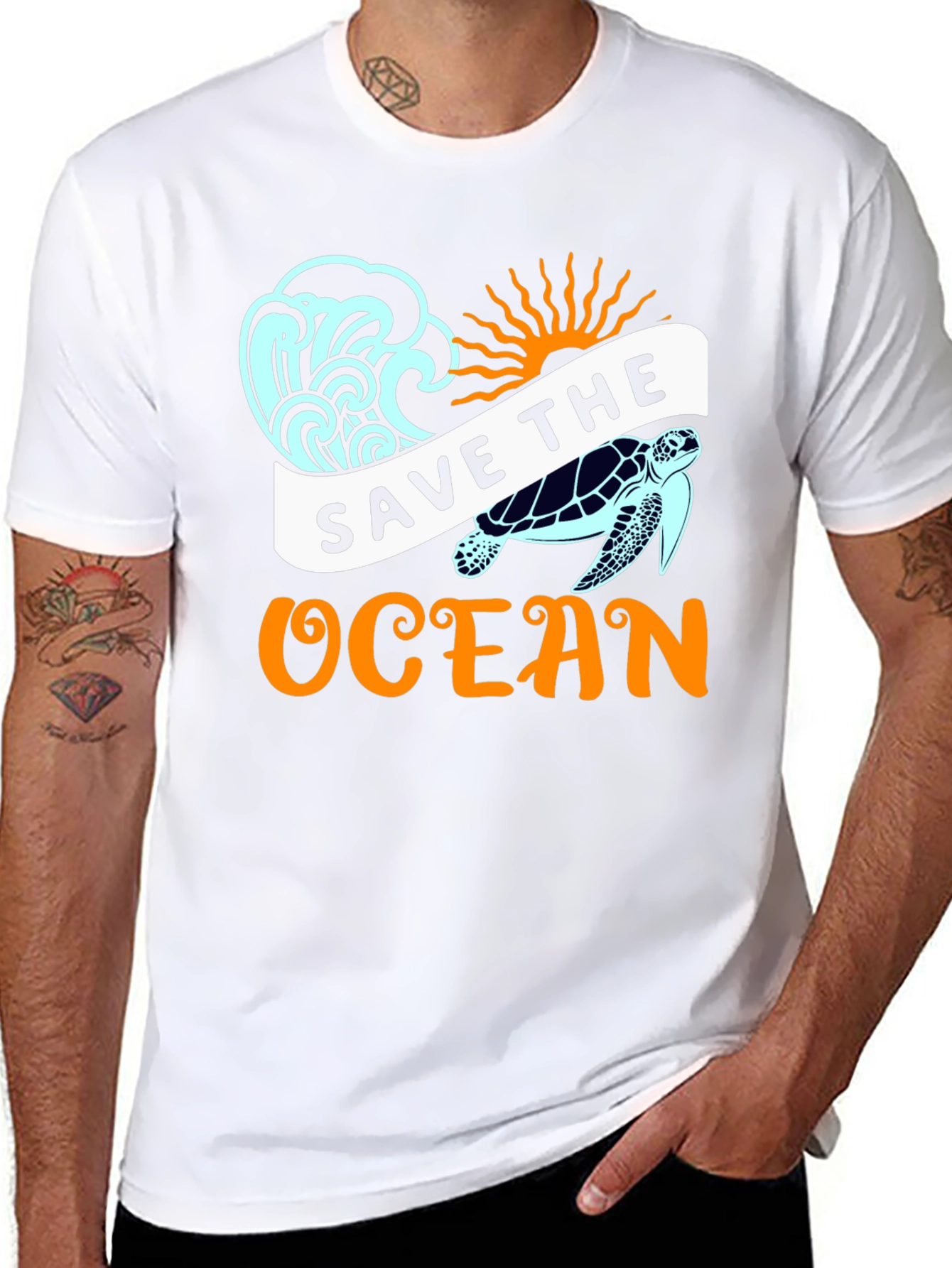 Save the Ocean Graphic Tee - Black