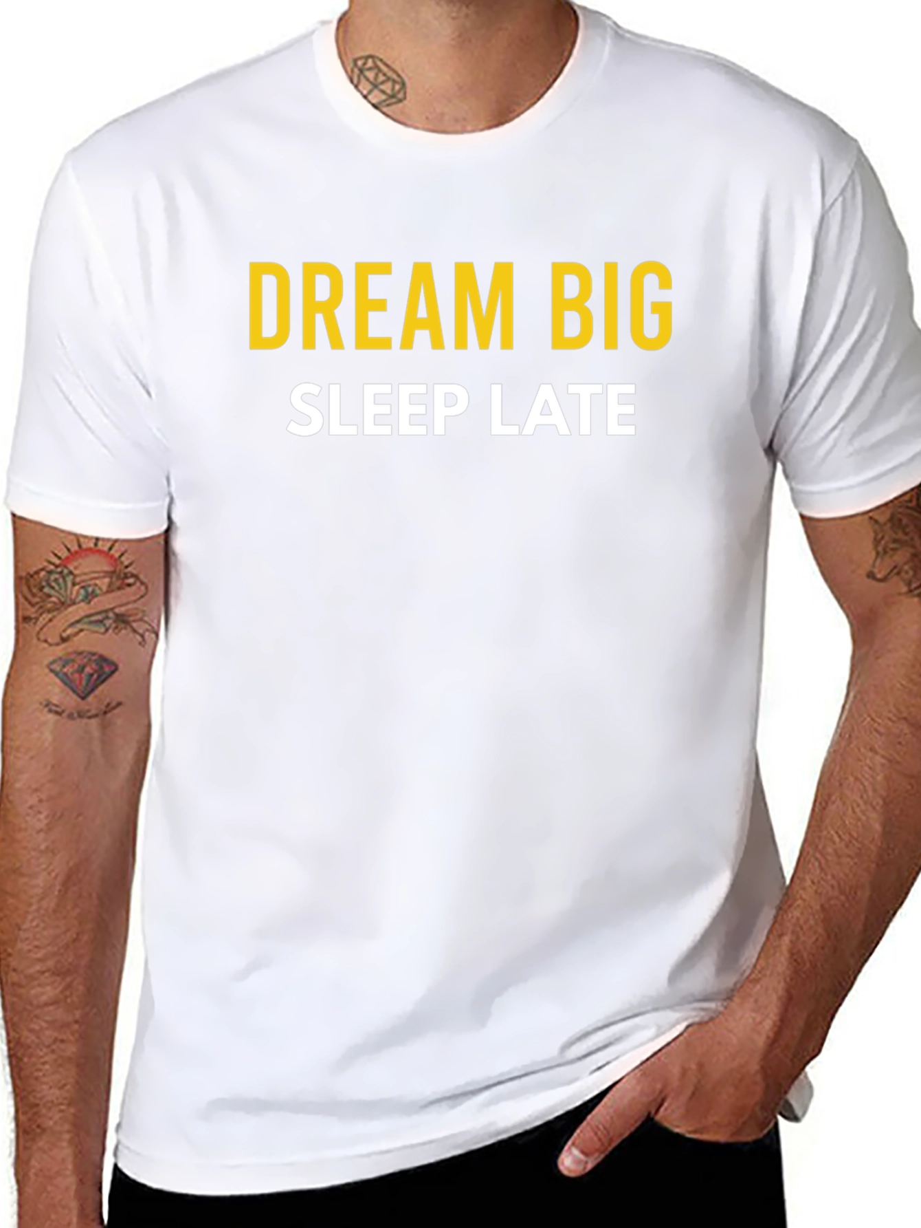 Dream Big Sleep Late Graphic Tee - Black Cotton