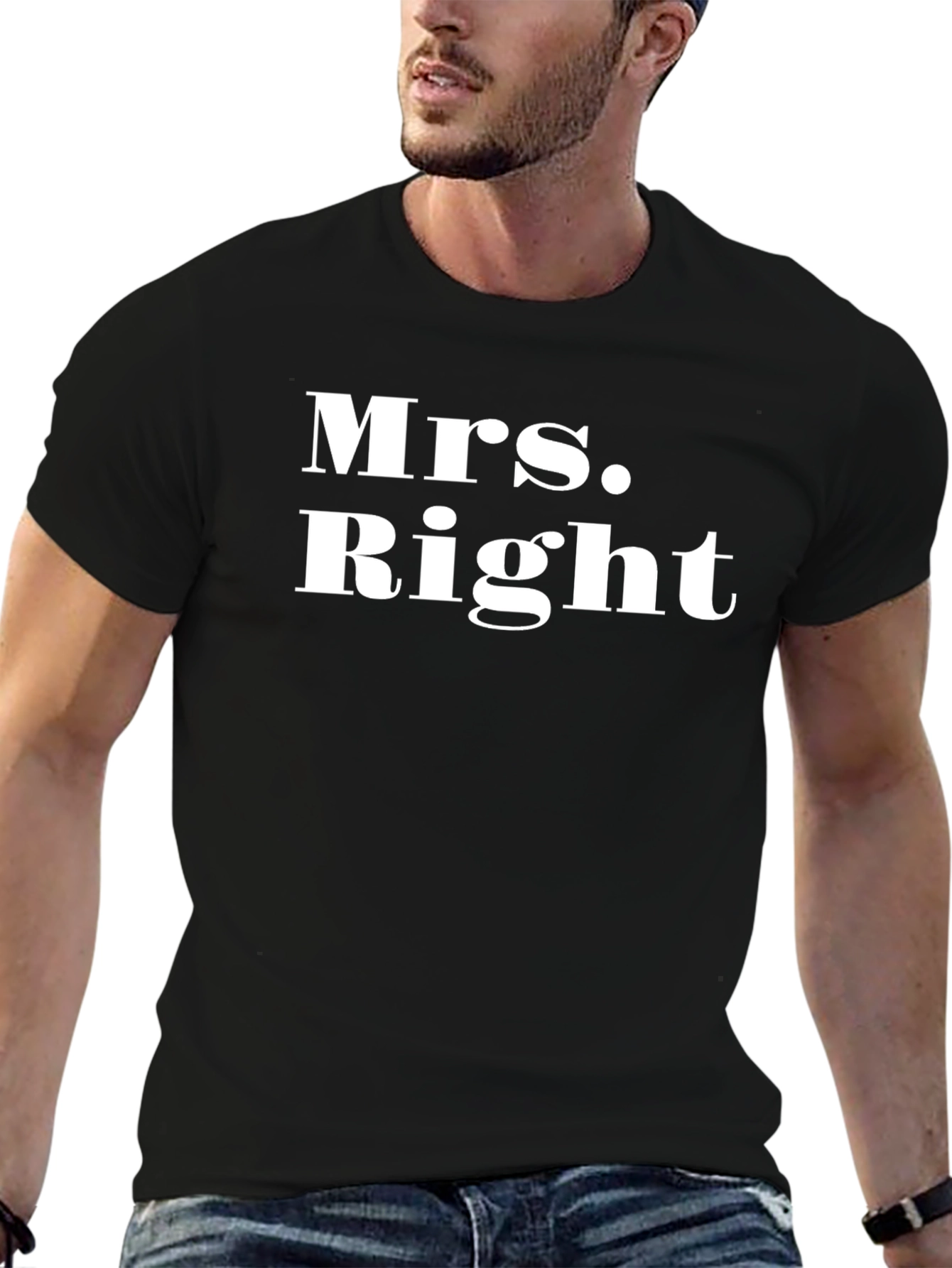 Mrs. Right Black Graphic T-Shirt