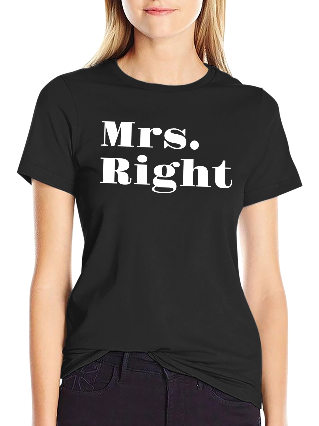 Mrs. Right Black Graphic T-Shirt
