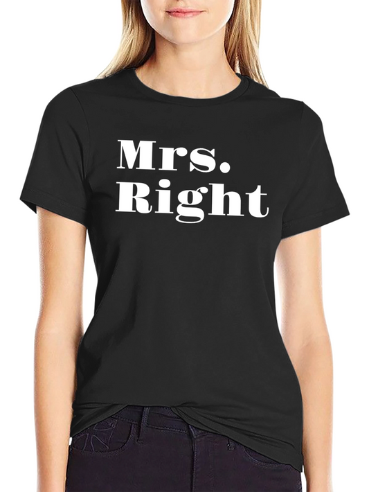 Mrs. Right Black Graphic T-Shirt