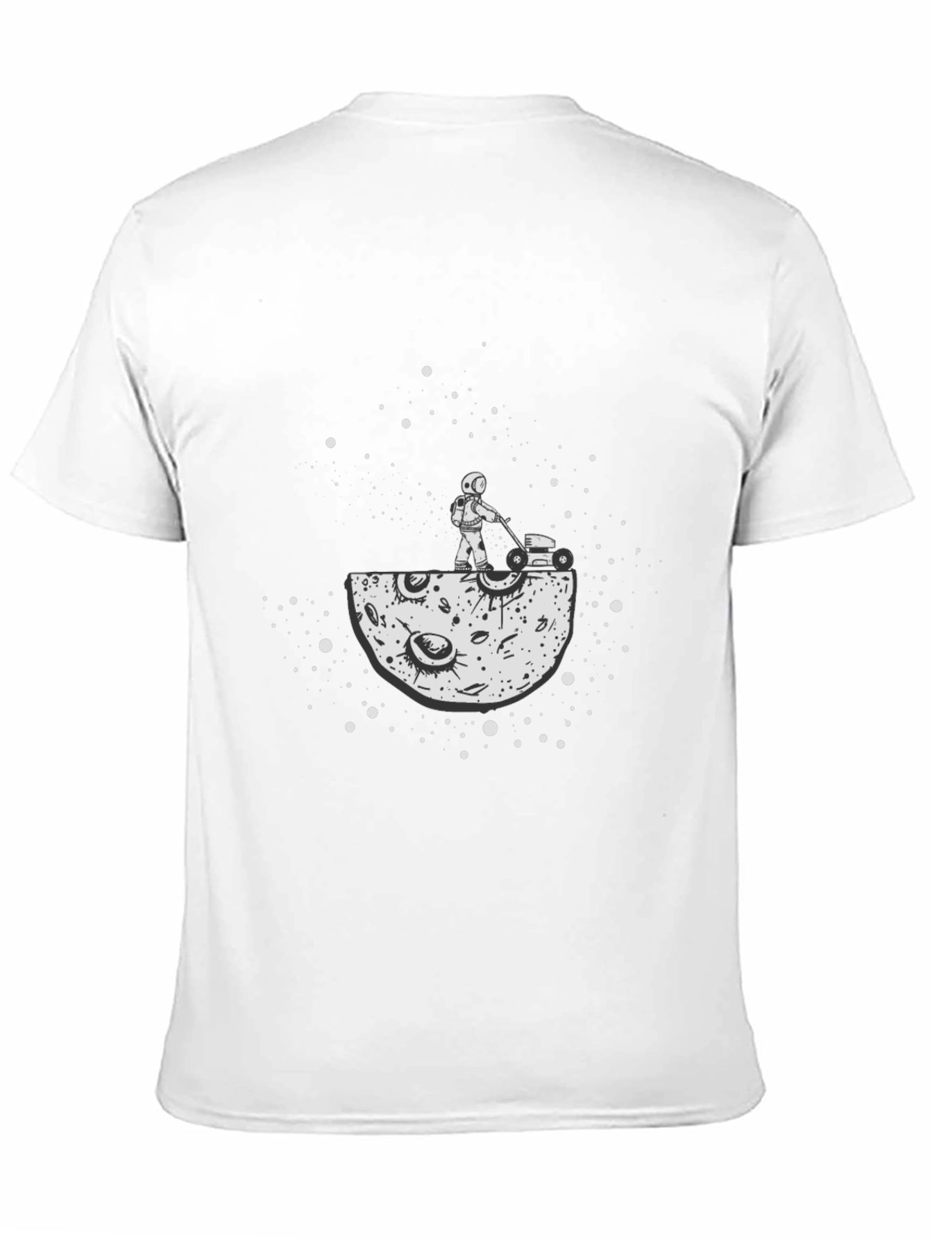 Astronaut Moon Mowing T-Shirt - Cosmic Humor Tee