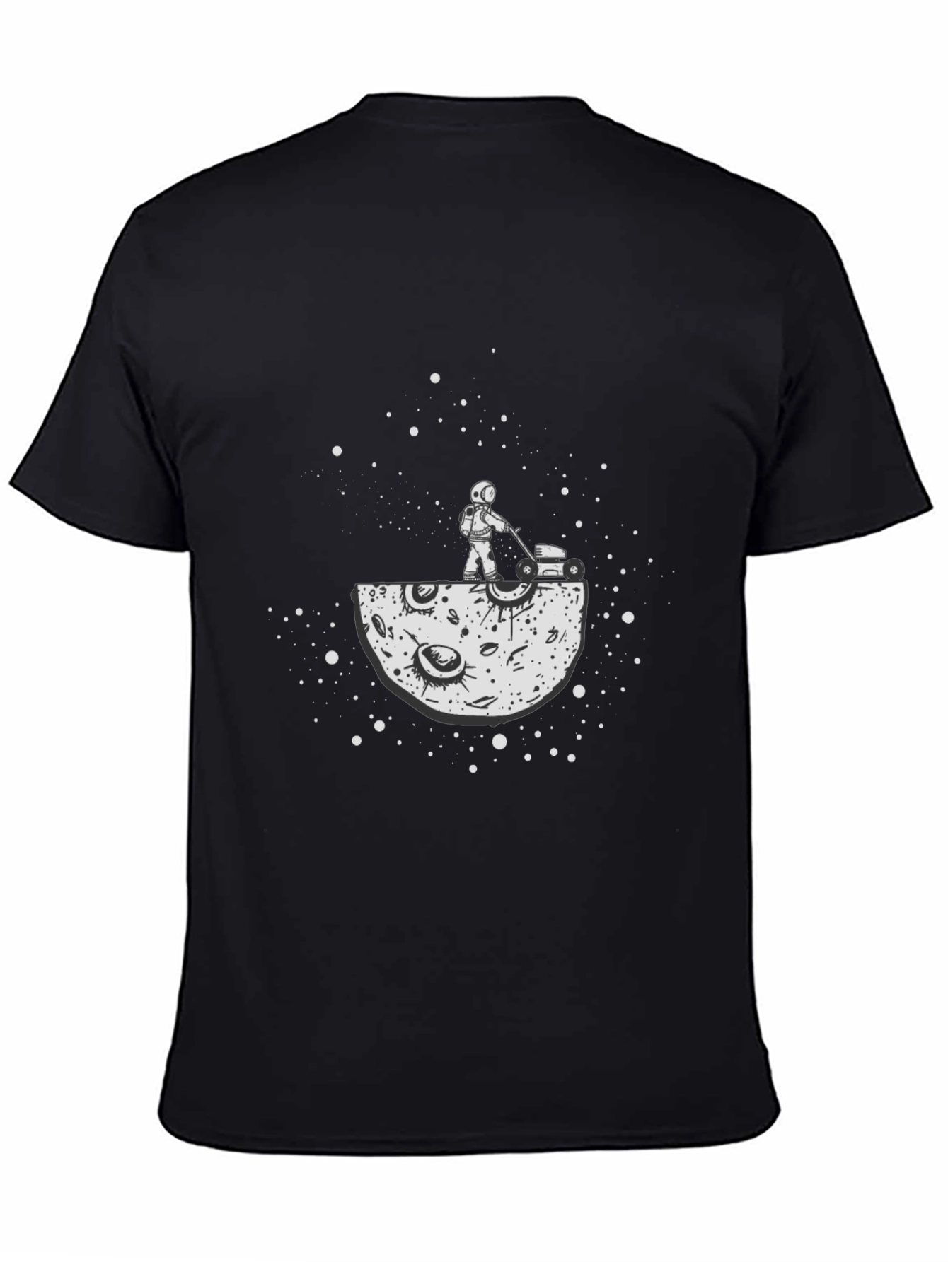 Astronaut Moon Mowing T-Shirt - Cosmic Humor Tee