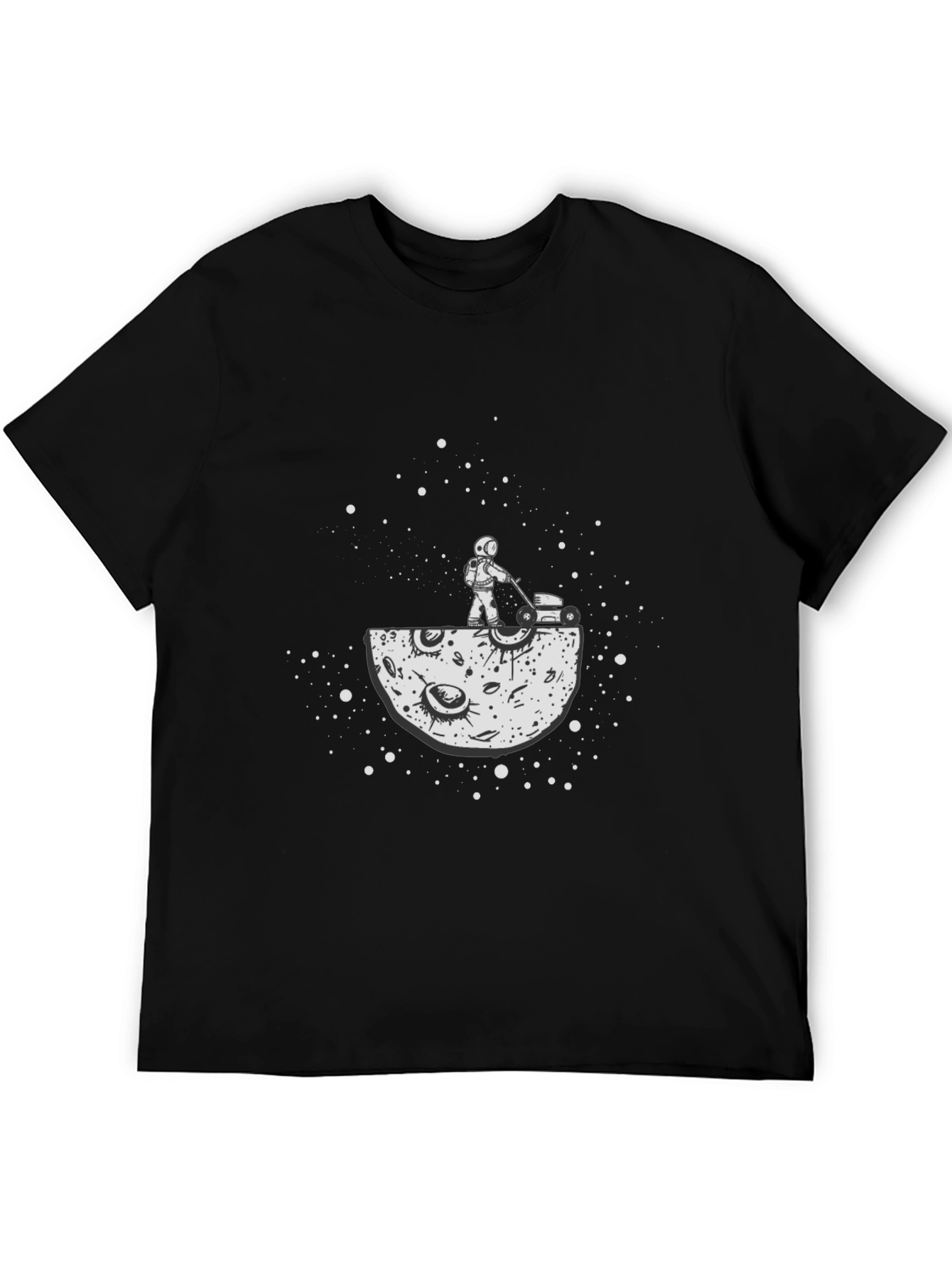 Astronaut Moon Mowing T-Shirt - Cosmic Humor Tee