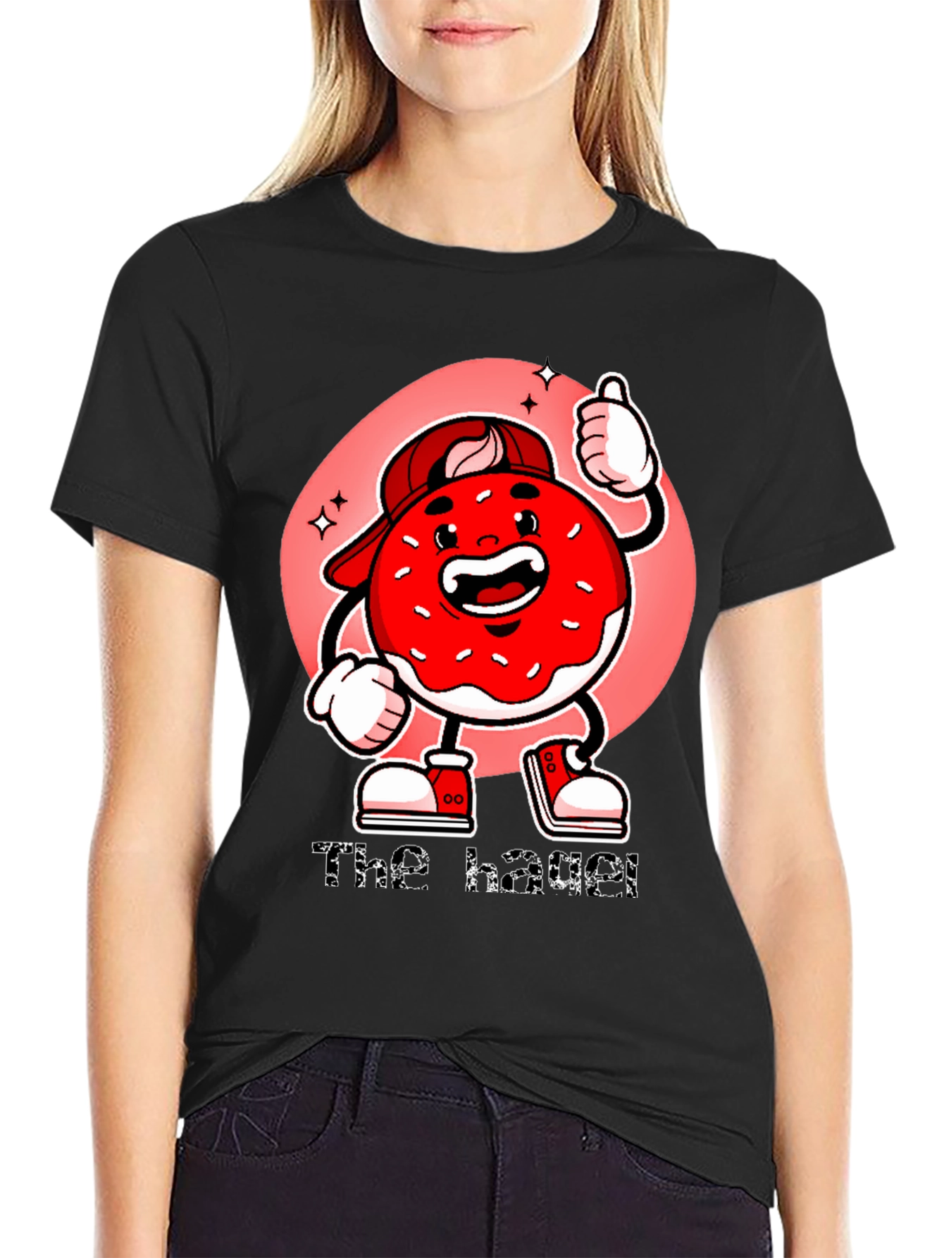 The Hazel T-Shirt: Cartoon Donut Graphic Tee
