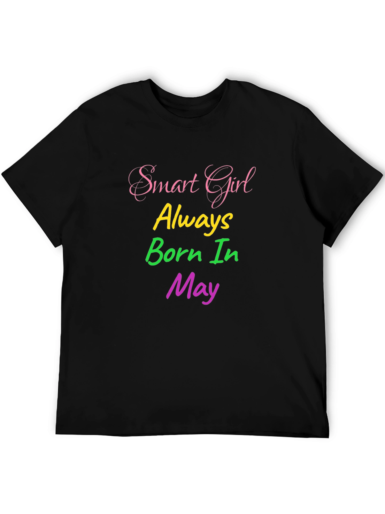 Smart Girl Born In May Black Graphic Tee