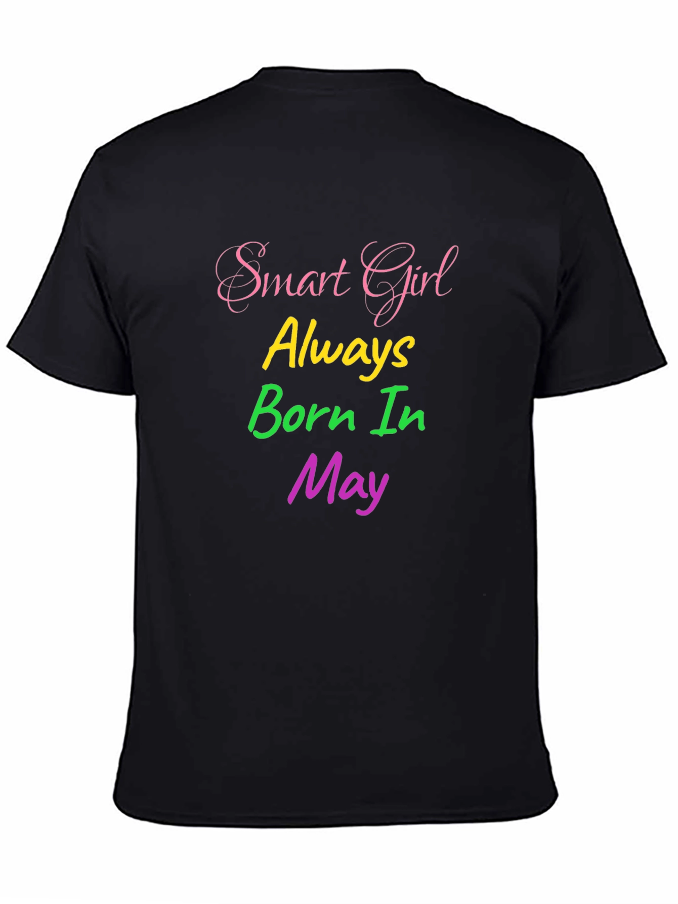 Smart Girl Born In May Black Graphic Tee