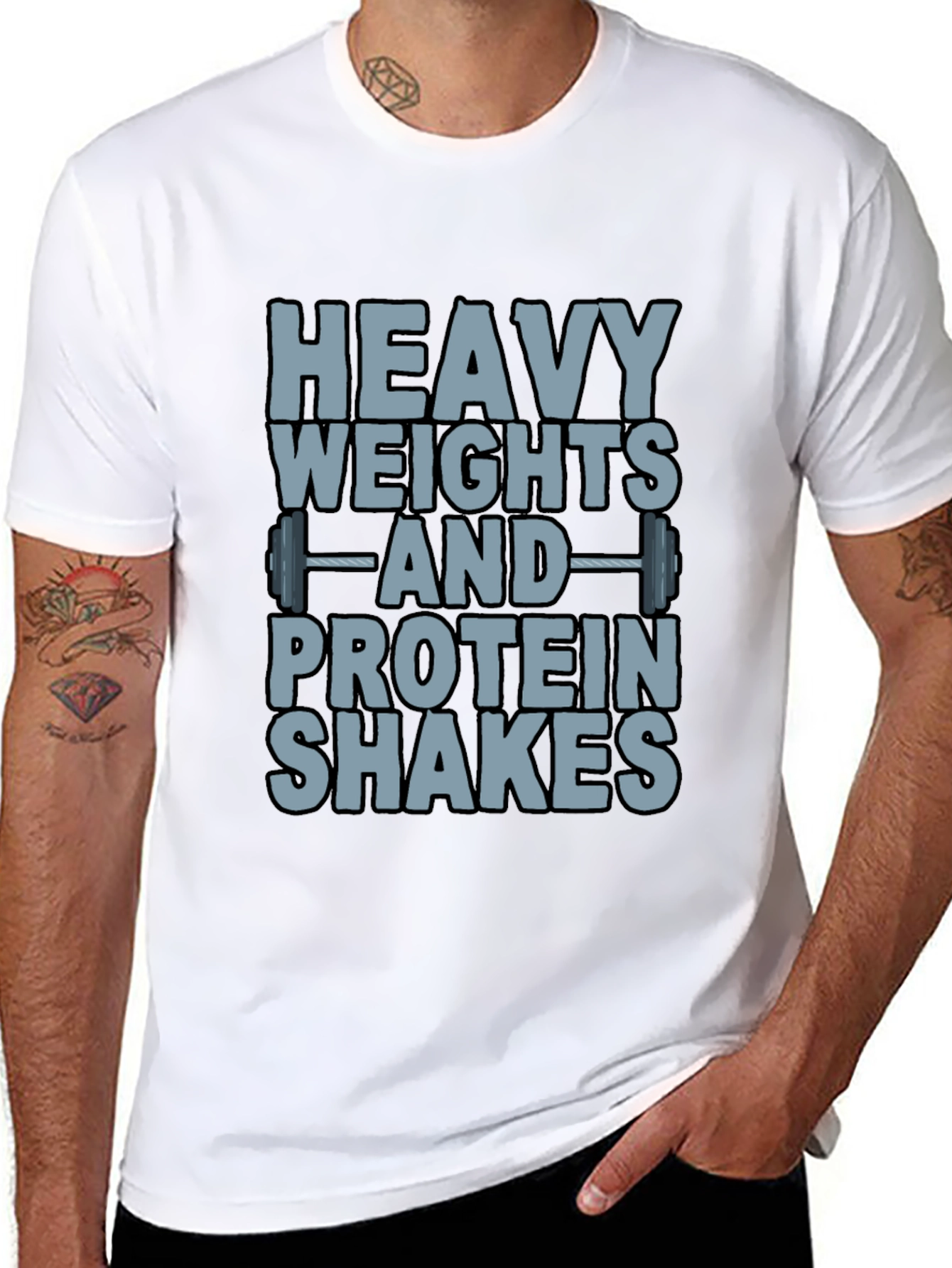 Heavy Weights & Protein Shakes Black T-Shirt