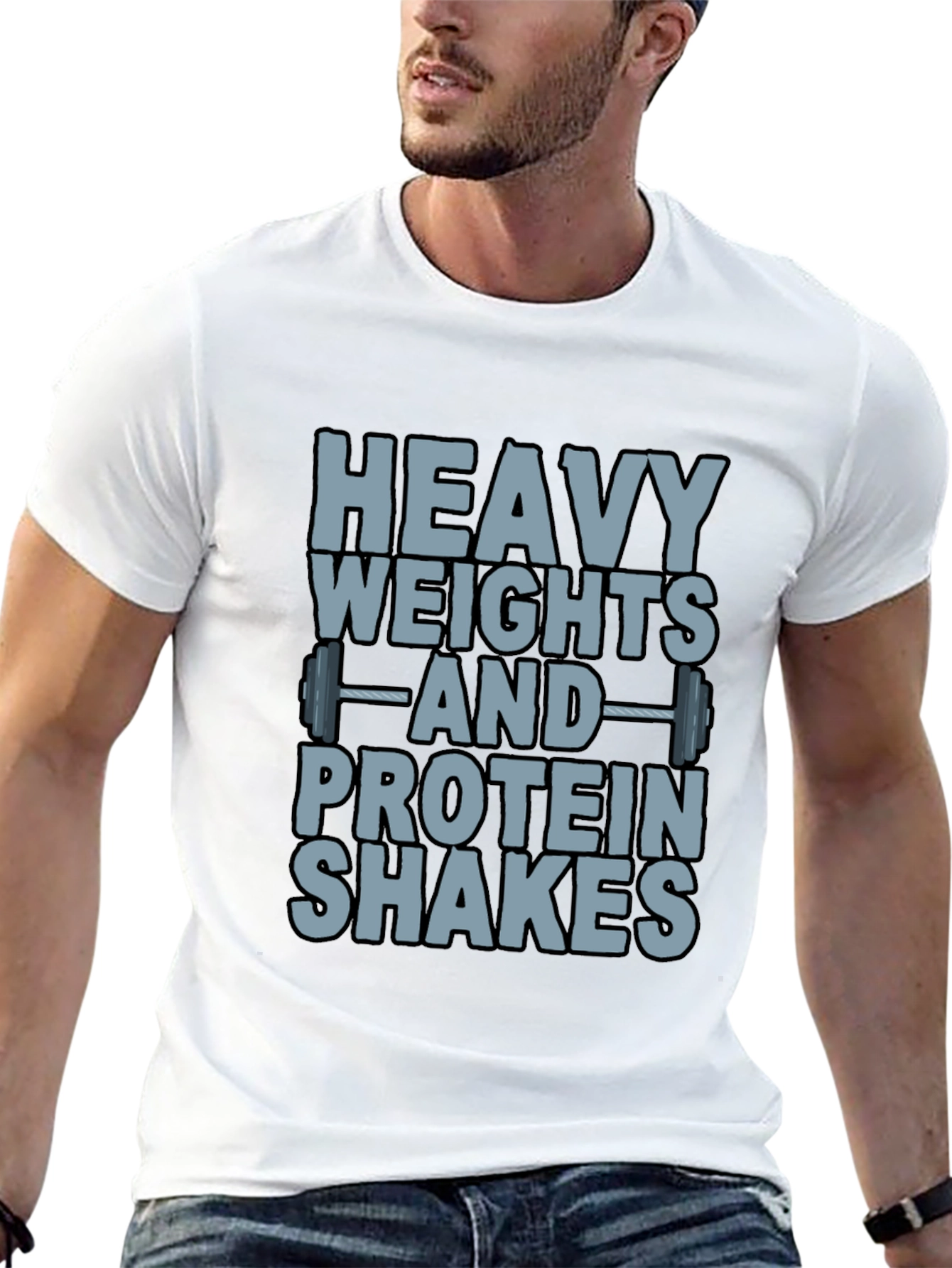 Heavy Weights & Protein Shakes Black T-Shirt