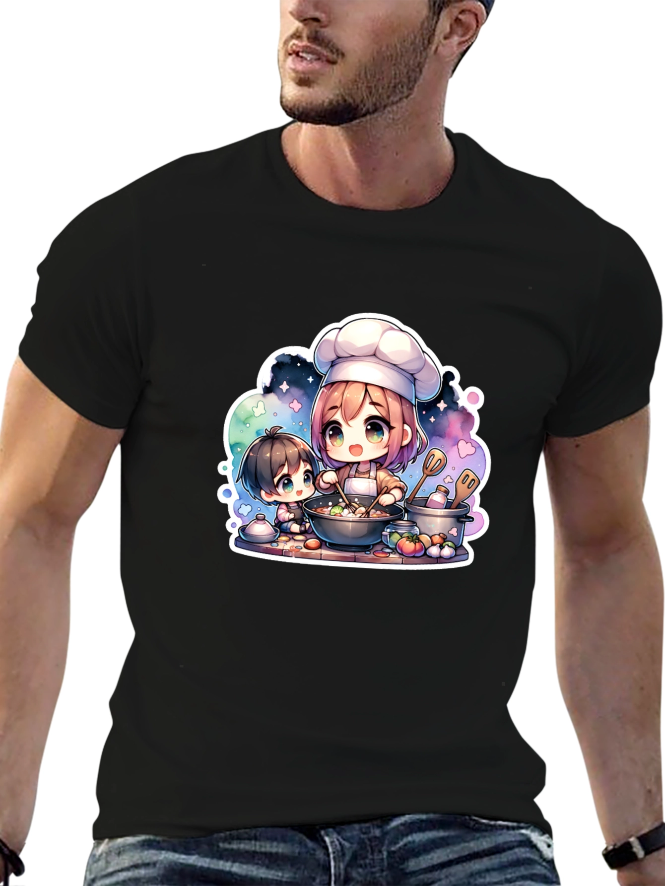Cute Anime Chef Graphic Tee