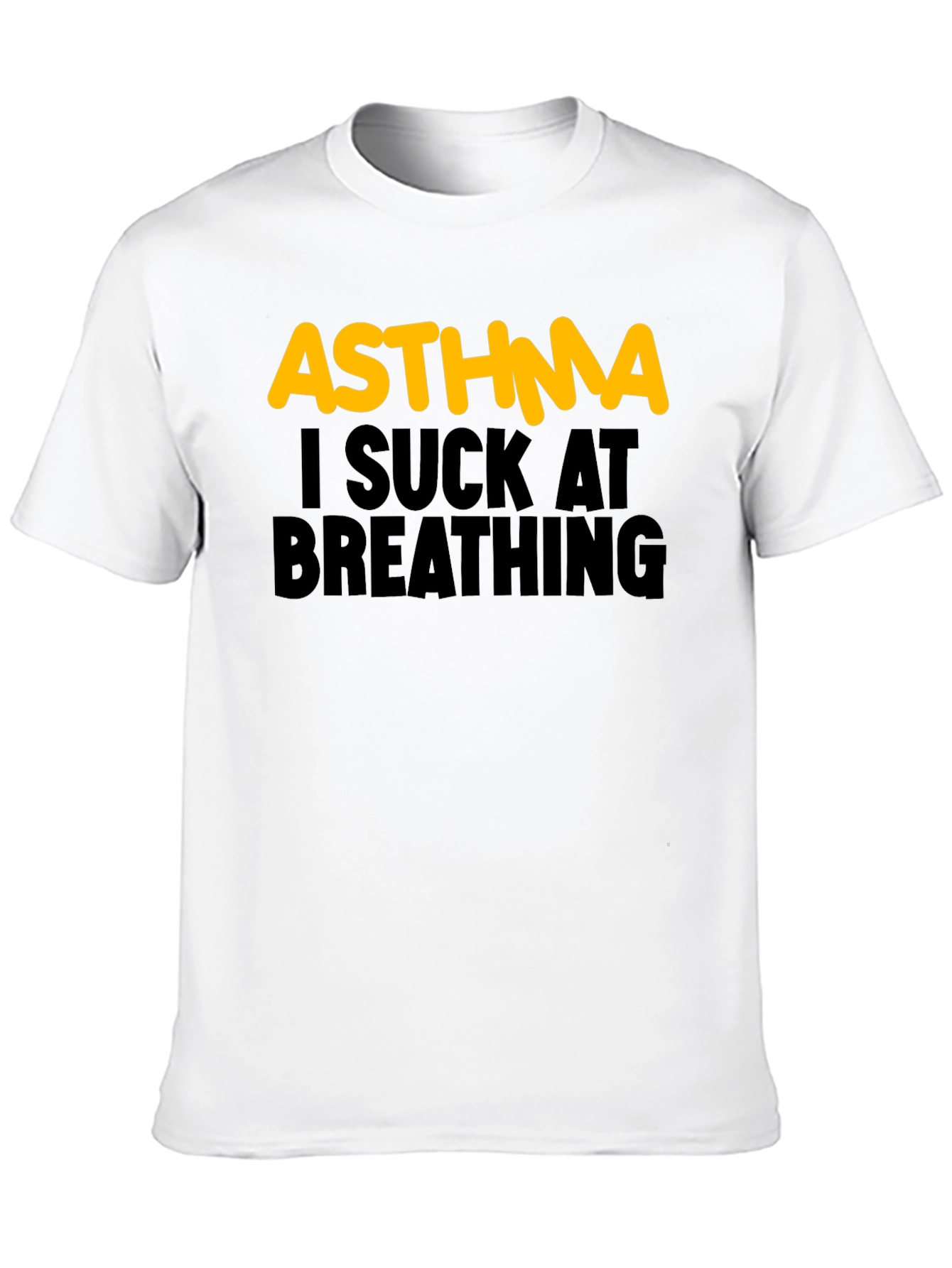 Asthma I Suck At Breathing Black T-Shirt