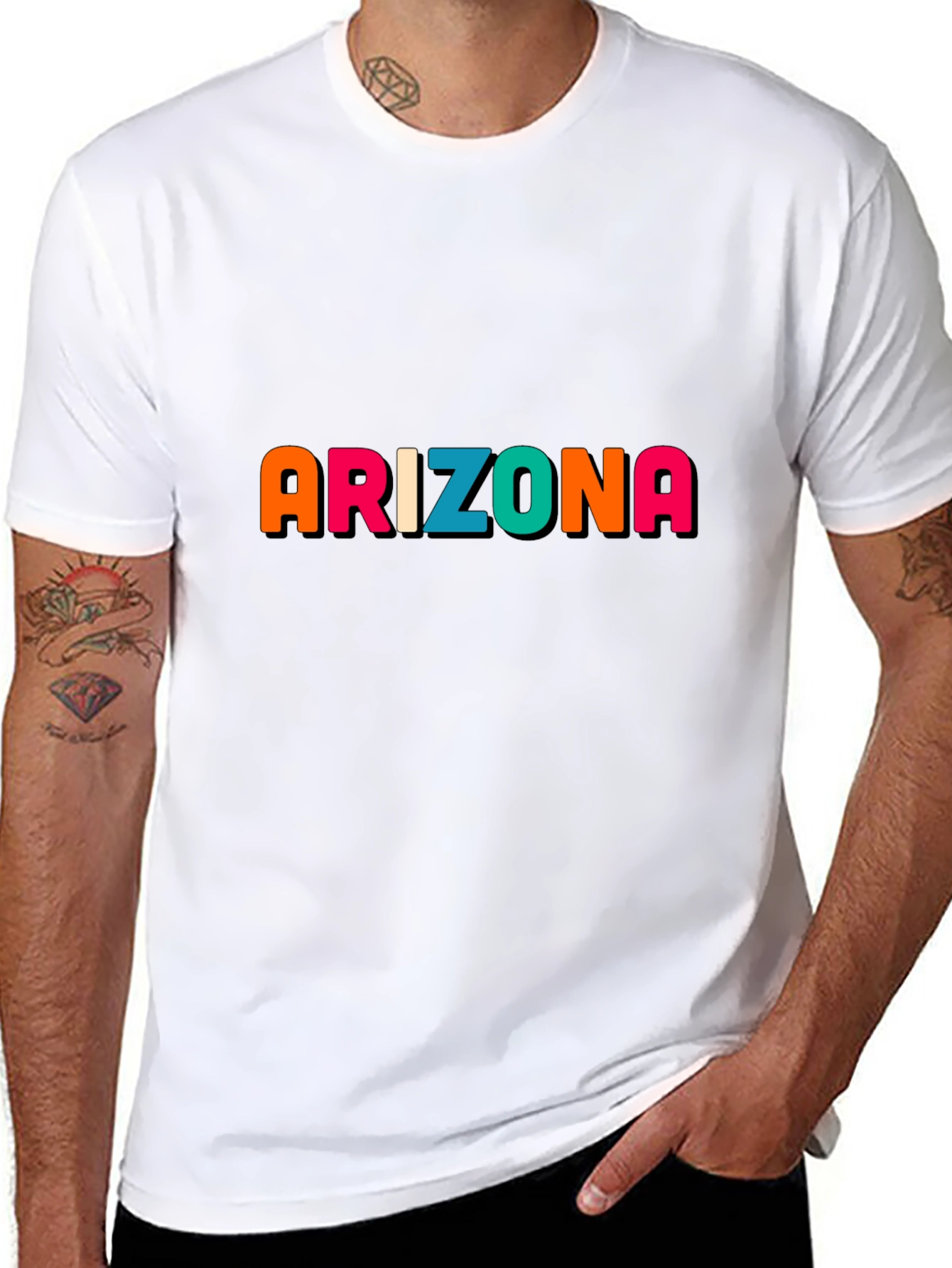 Arizona Graphic Print Black T-Shirt