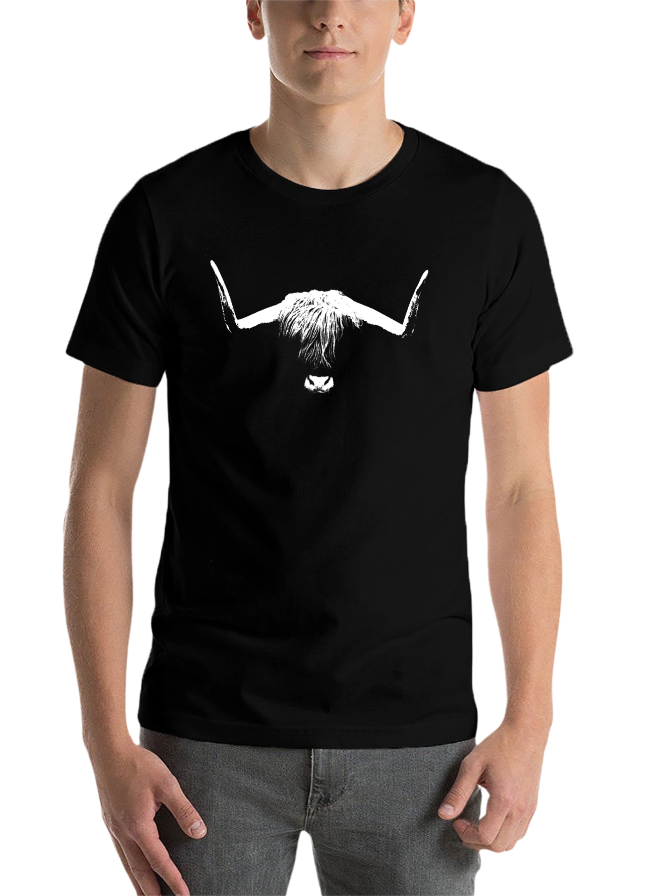 Highland Cow Silhouette T-Shirt - Black Graphic Tee