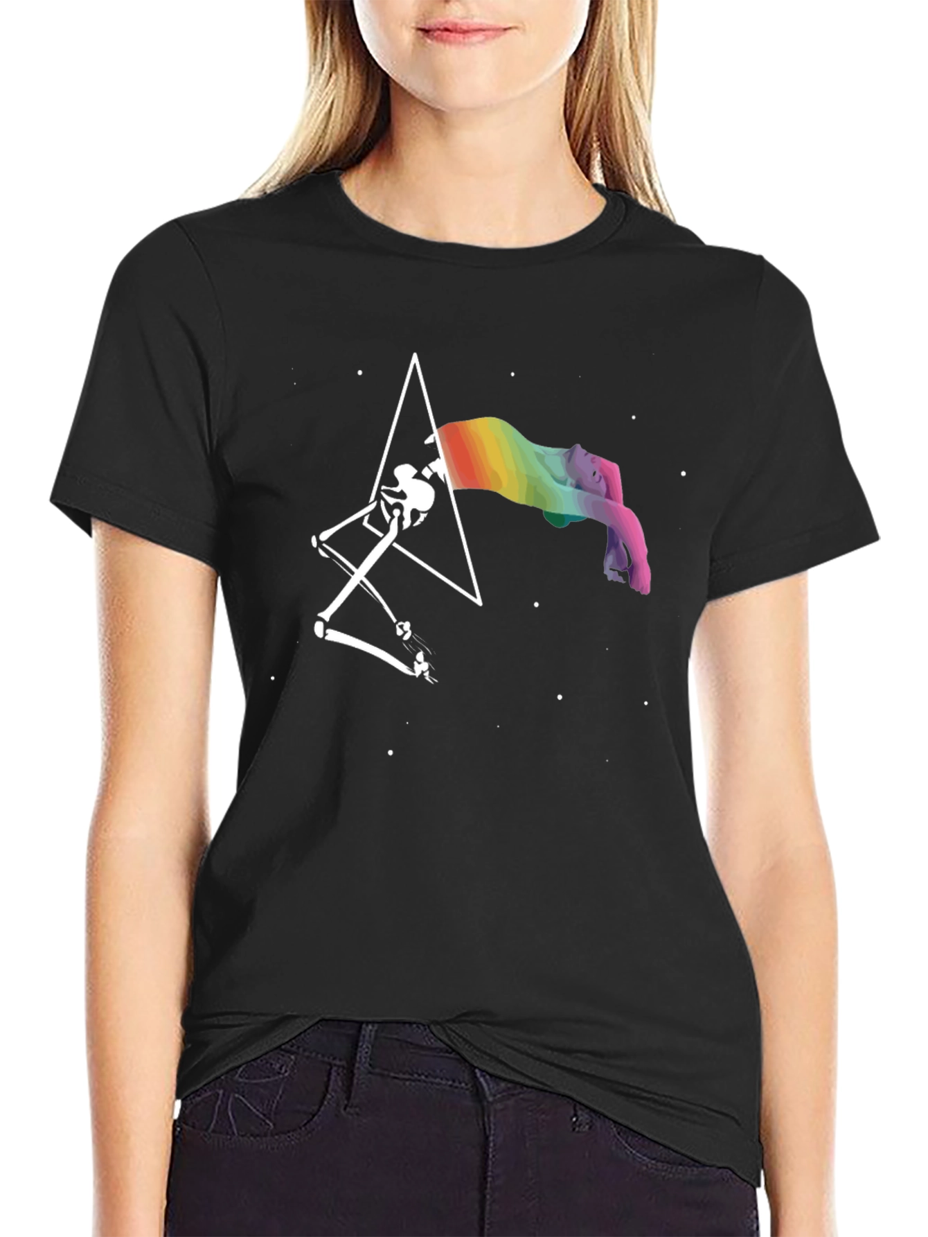 Prism Rainbow Skeleton Lamp T-Shirt