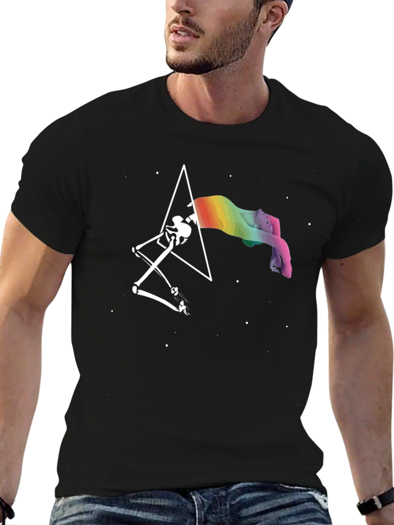 Prism Rainbow Skeleton Lamp T-Shirt