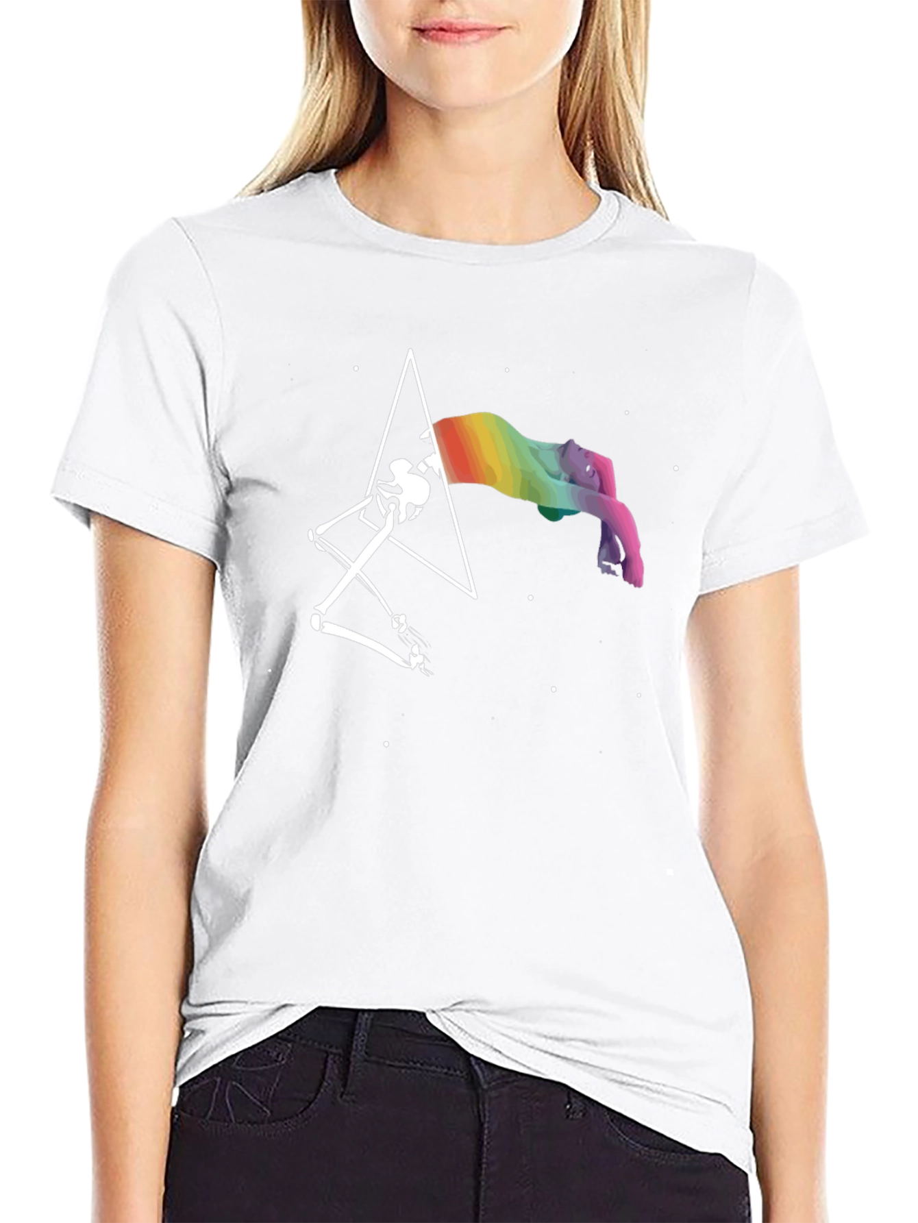 Prism Rainbow Skeleton Lamp T-Shirt