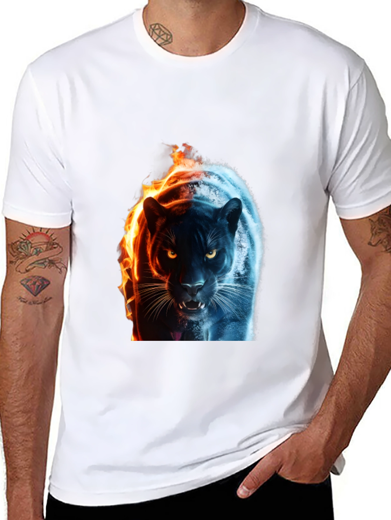 Fire and Ice Panther Graphic Tee