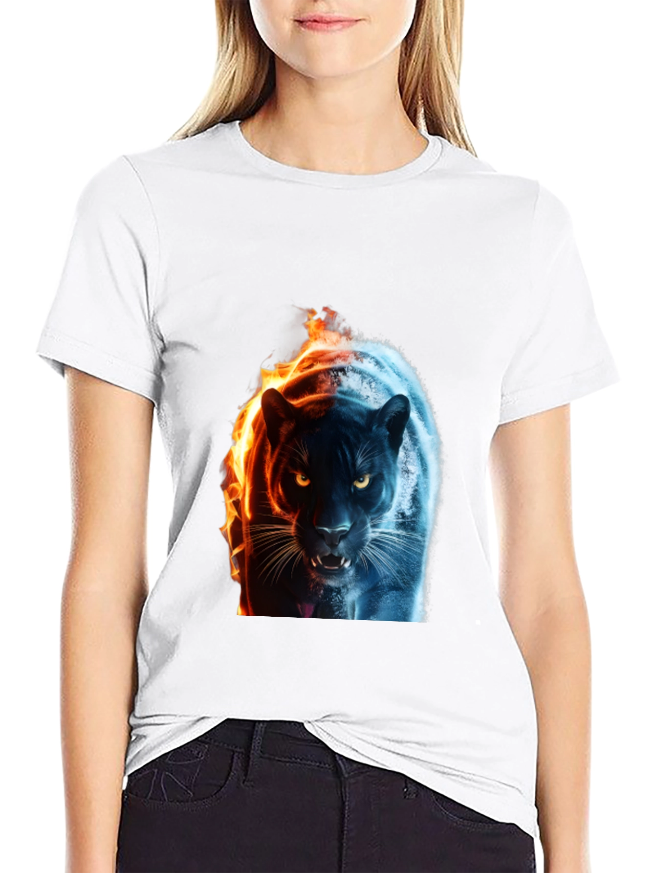 Fire and Ice Panther Graphic Tee