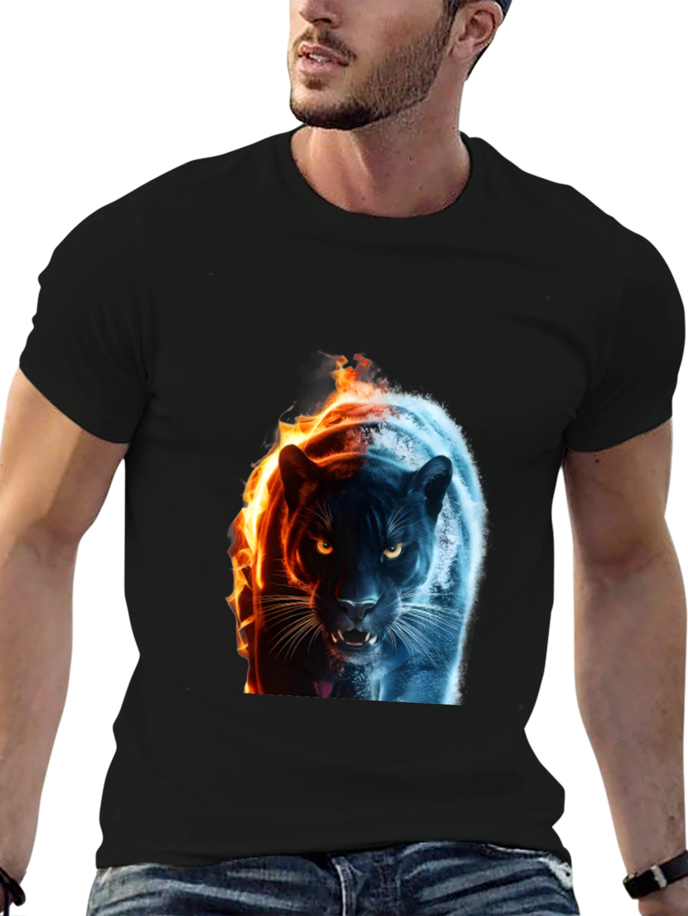 Fire and Ice Panther Graphic Tee