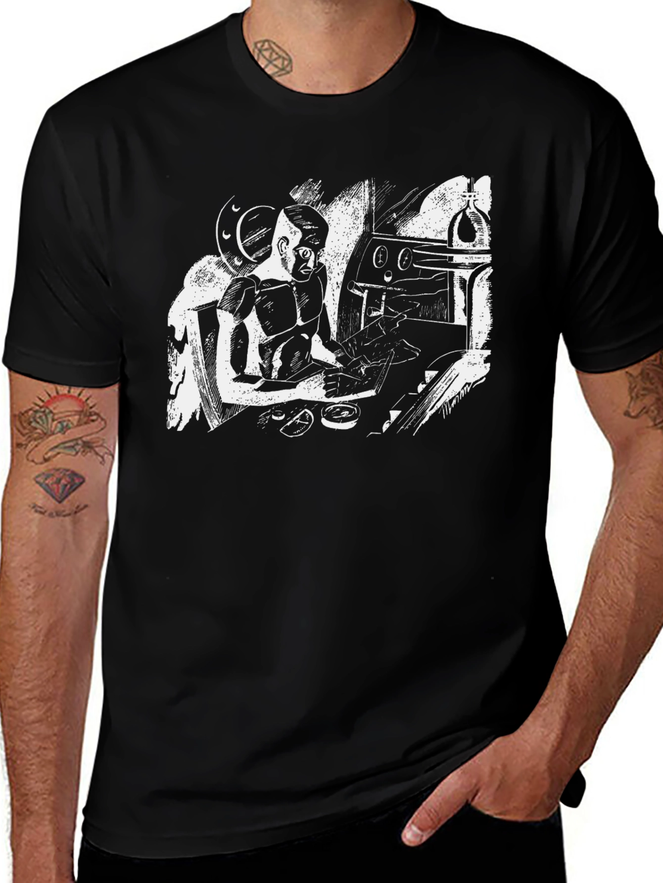 Unique Art Black T-Shirt