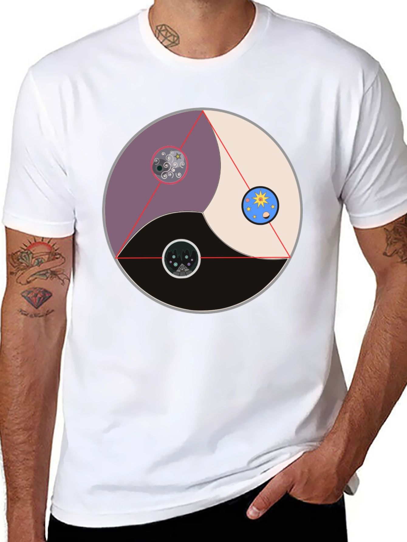 Yin Yang Universe T-Shirt - Balance and Harmony